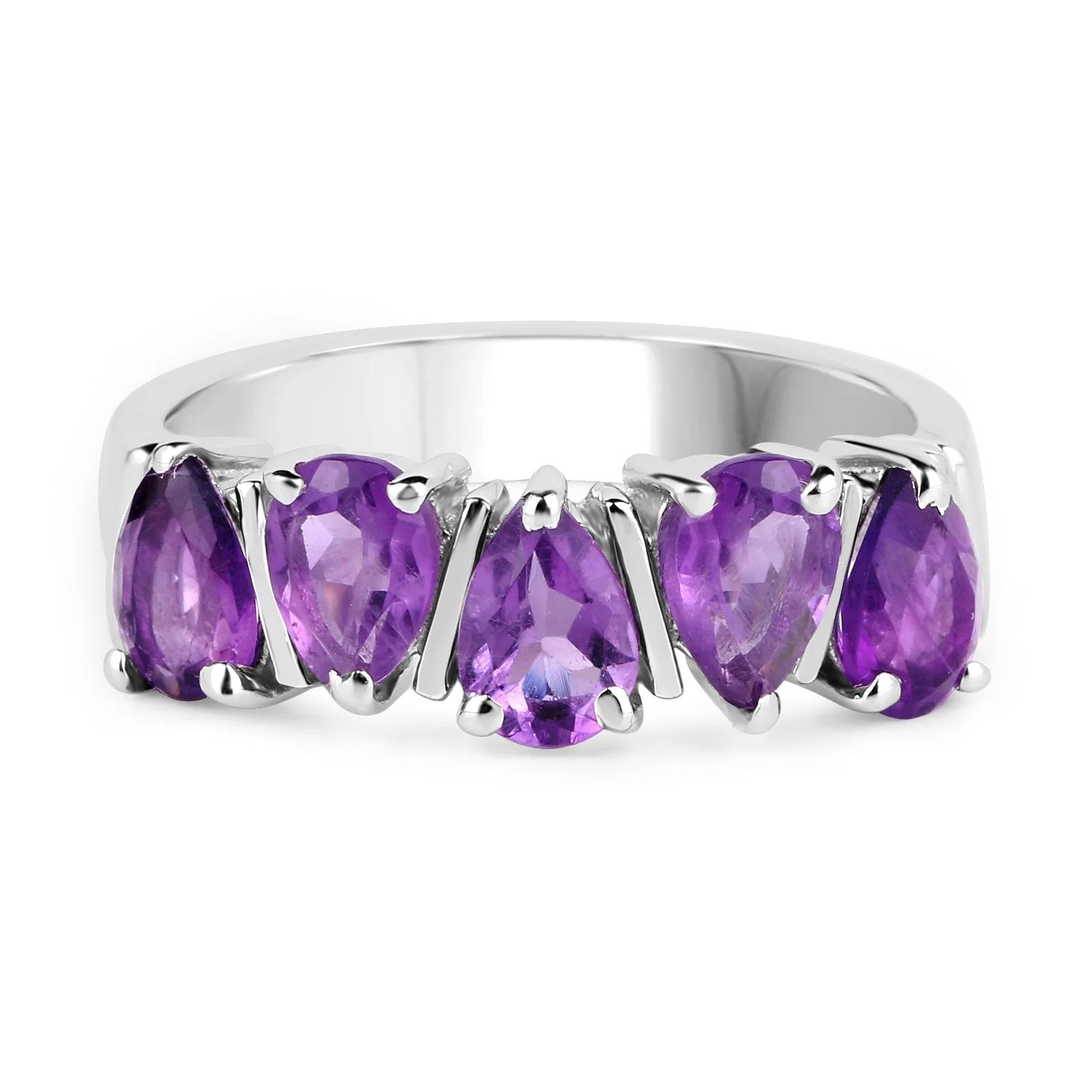 1.85 Carat Genuine Amethyst .925 Sterling Silver Ring - Image 5