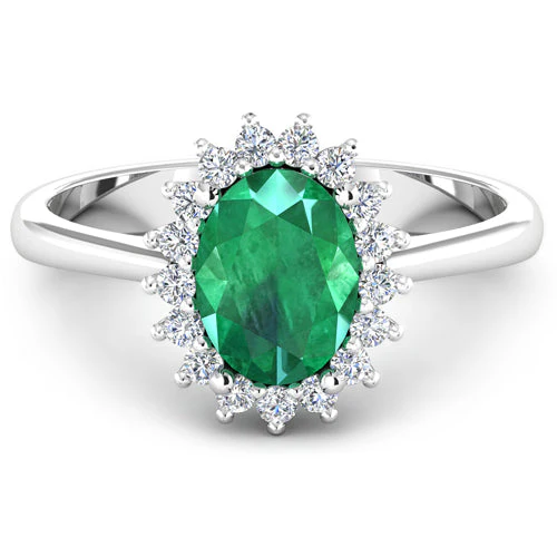 1.87 Carat Genuine Zambian Emerald and White Diamond 14K White Gold Ring - Image 6