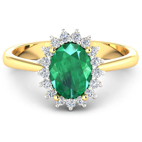1.87 Carat Genuine Zambian Emerald and White Diamond 14K Yellow Gold Ring - Image 6
