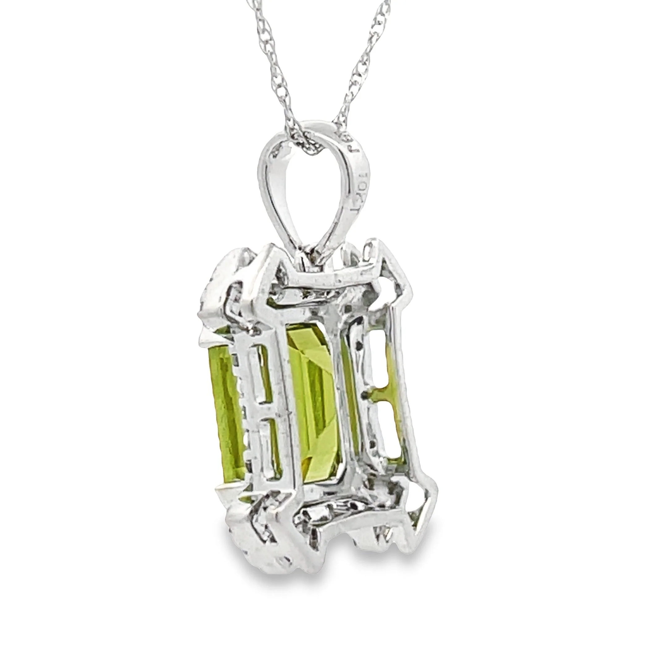 1.87ct Peridot Diamond Fashion Pendants 10KT White Gold - Image 2