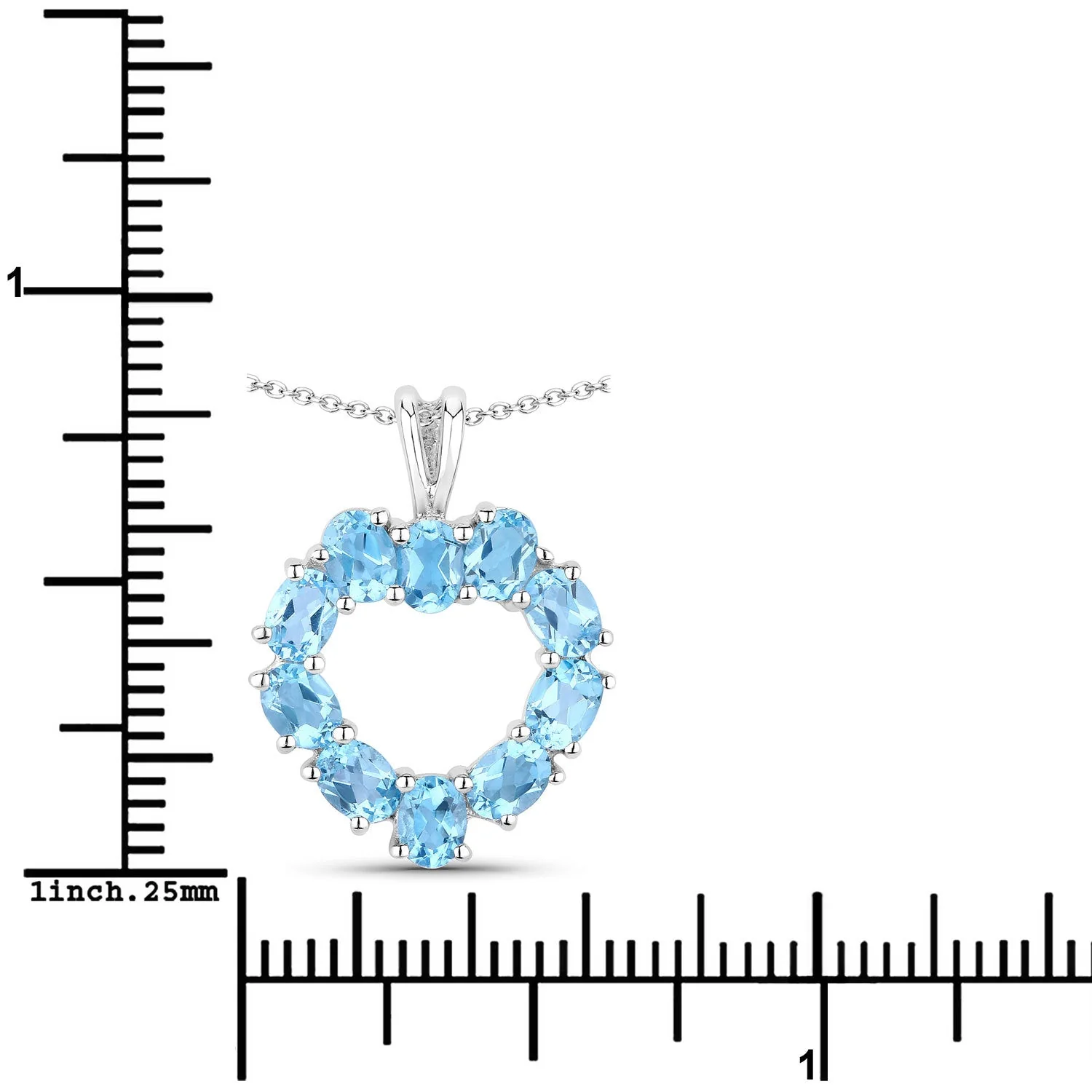 1.90 Carat Genuine Swiss Blue Topaz .925 Sterling Silver Pendant - Image 3