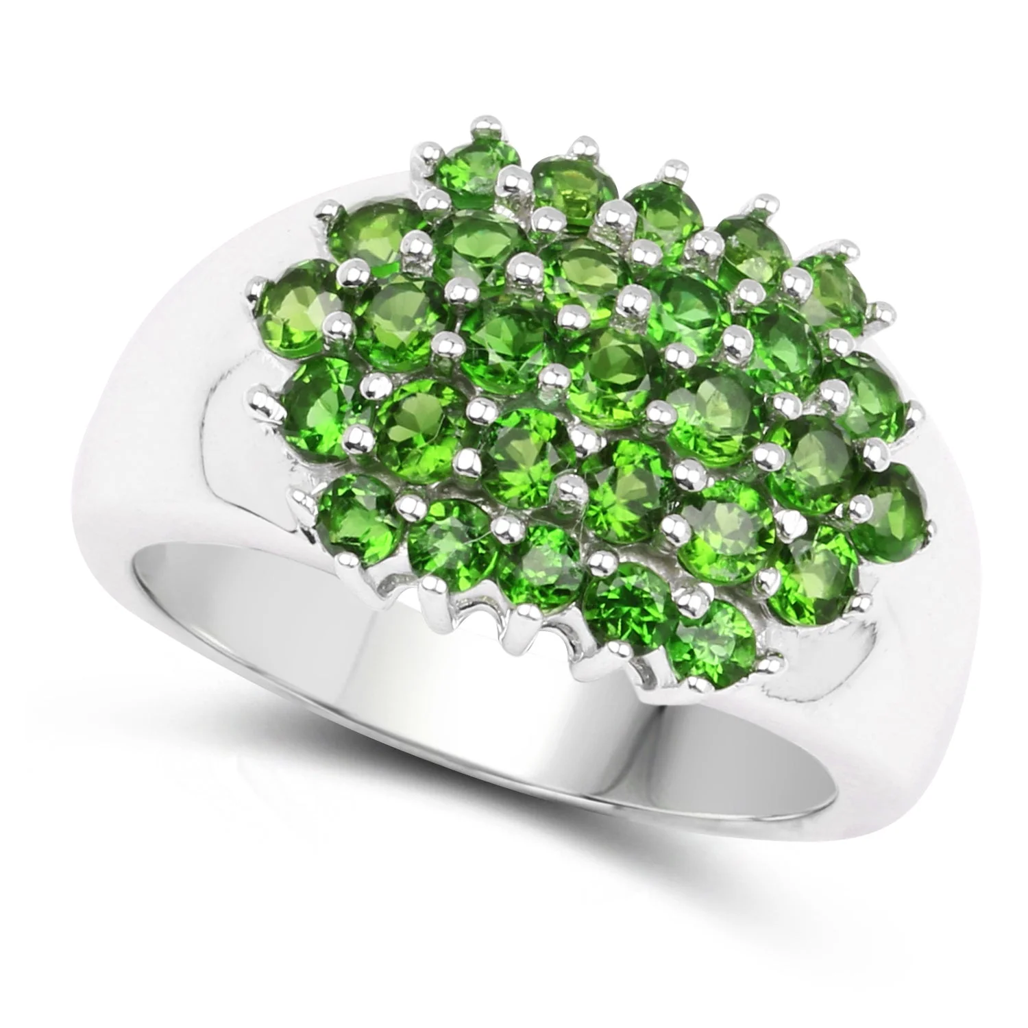 1.93 Carat Genuine Chrome Diopside .925 Sterling Silver Ring - Image 2