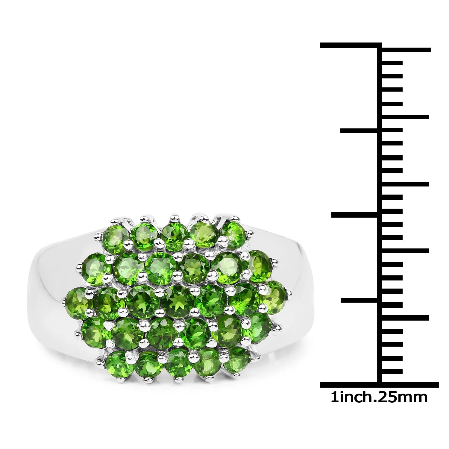 1.93 Carat Genuine Chrome Diopside .925 Sterling Silver Ring - Image 3