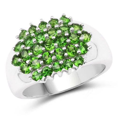 1.93 Carat Genuine Chrome Diopside .925 Sterling Silver Ring - Image 4