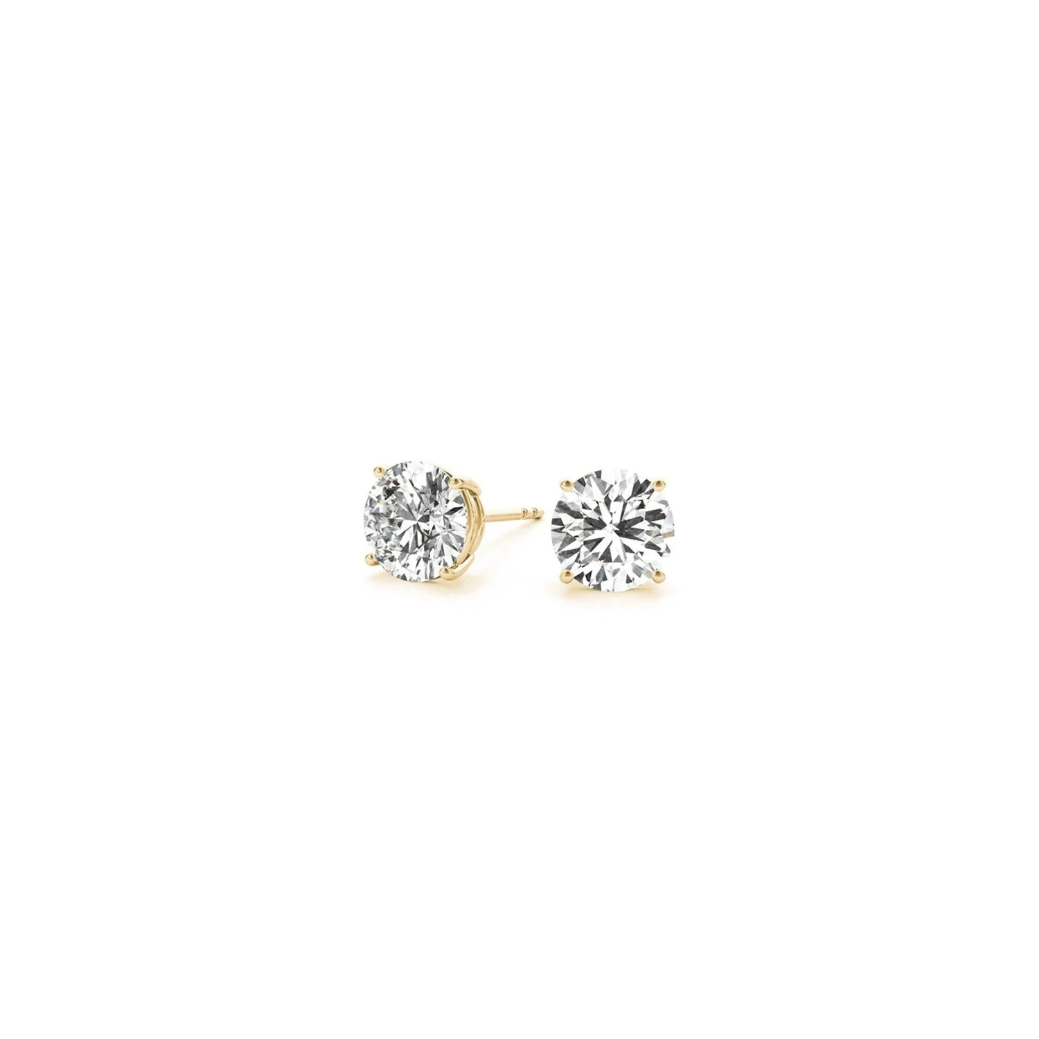 1 cttw Certified IGI Lab Grown Round Diamond Stud Earrings 14k Yellow Gold (G/VS2) - Image 3