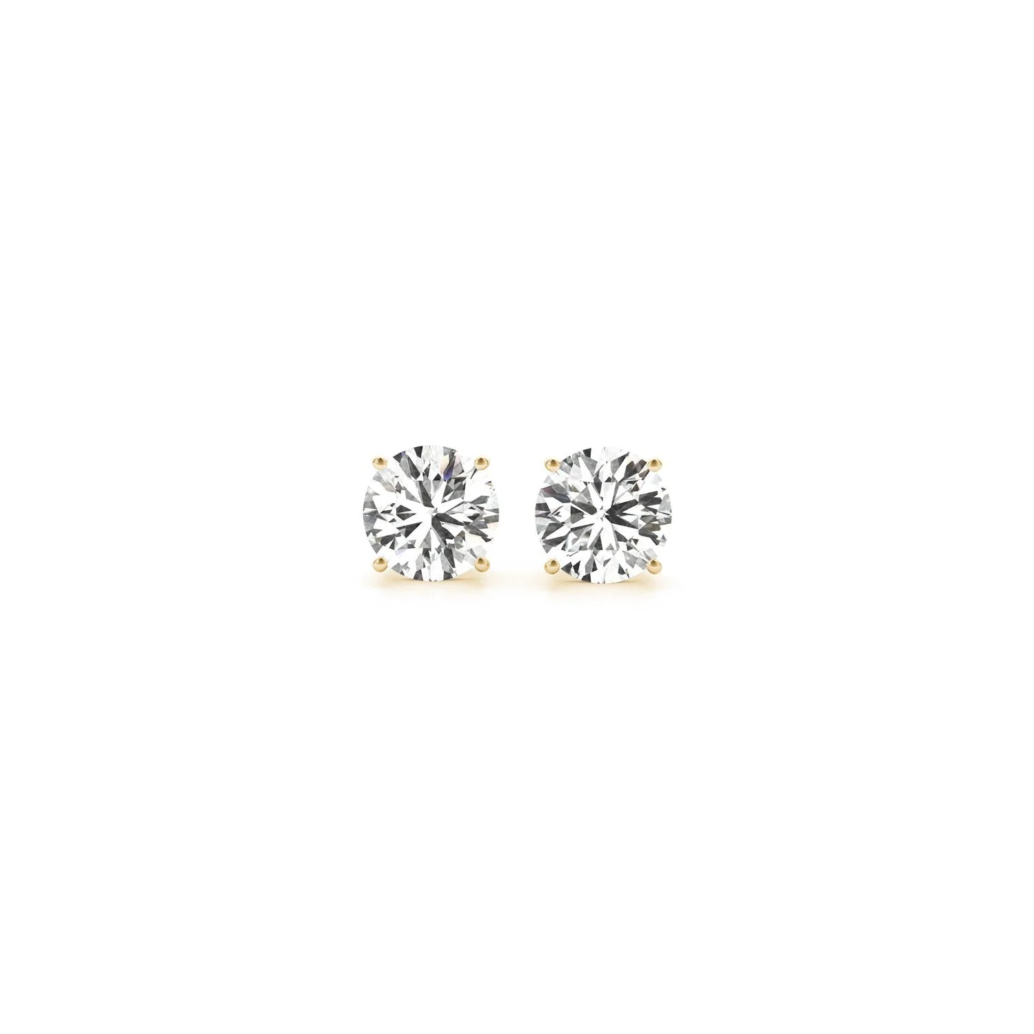 1 cttw Certified IGI Lab Grown Round Diamond Stud Earrings 14k Yellow Gold (G/VS2) - Image 5