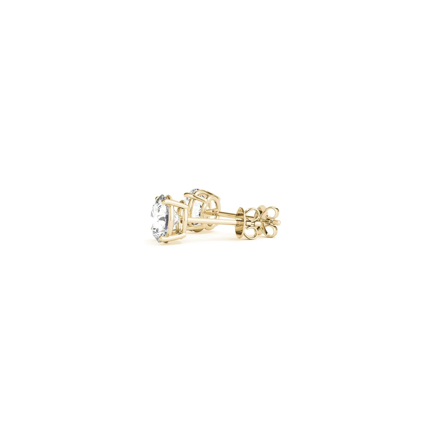 1 cttw Certified IGI Lab Grown Round Diamond Stud Earrings 14k Yellow Gold (G/VS2) - Image 8