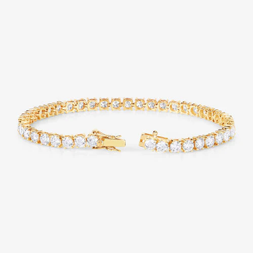 10.00 Carat Lab Grown Diamond 14K Yellow Gold Bracelet - Image 5