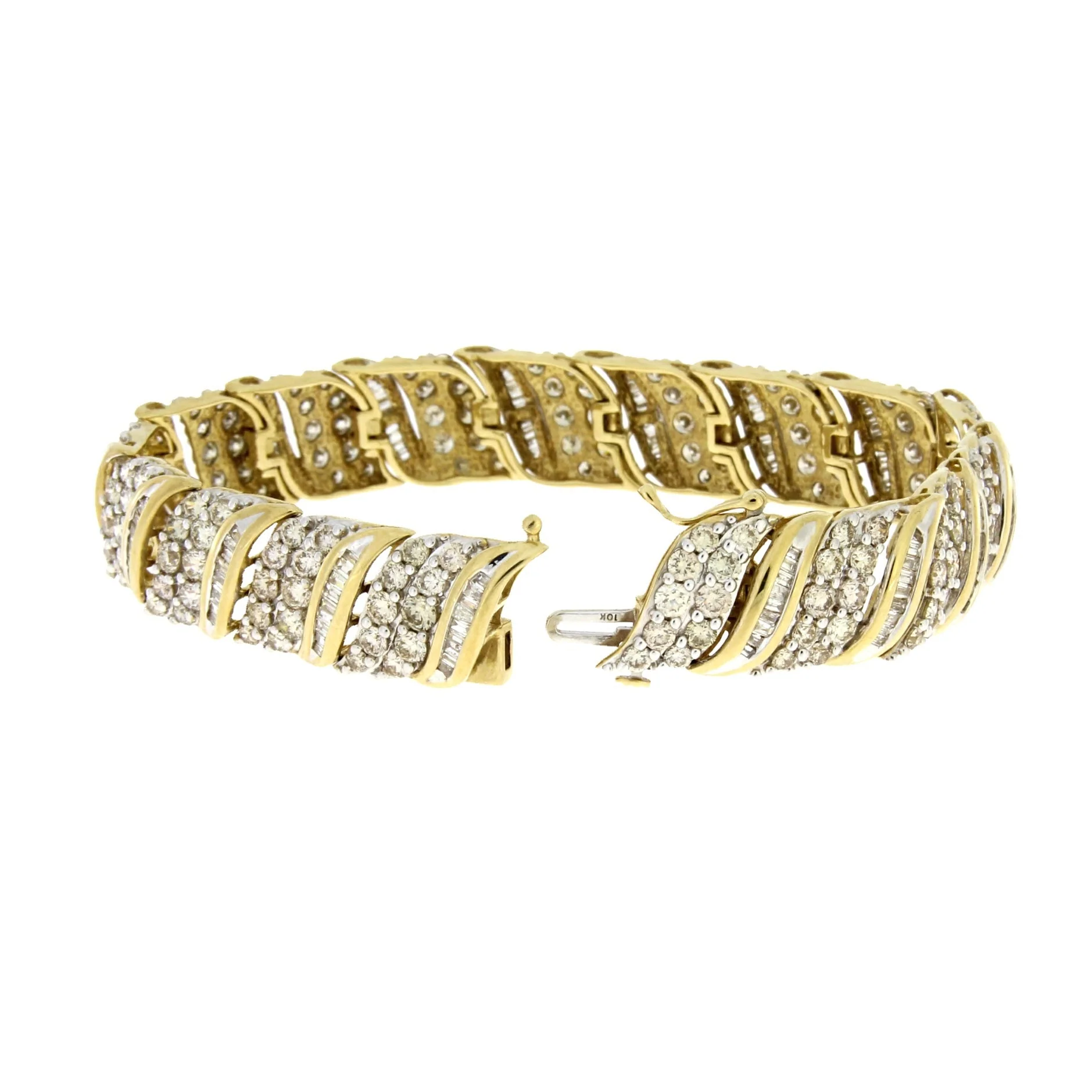 10.00ct Diamond Tennis Bracelet 10KT Yellow Gold - Image 3