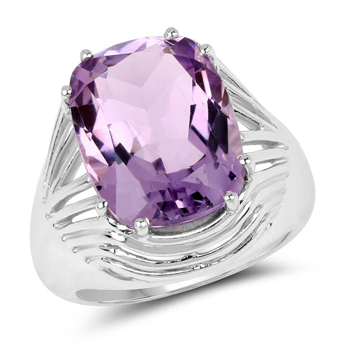 10.02 Carat Genuine Amethyst .925 Sterling Silver Ring - Image 4