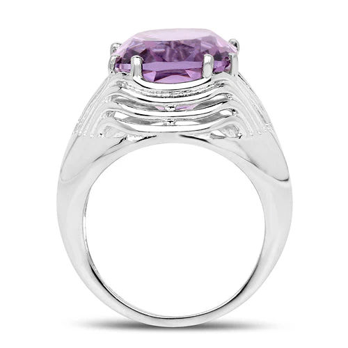 10.02 Carat Genuine Amethyst .925 Sterling Silver Ring - Image 5