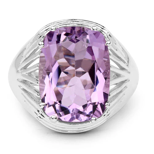10.02 Carat Genuine Amethyst .925 Sterling Silver Ring - Image 6