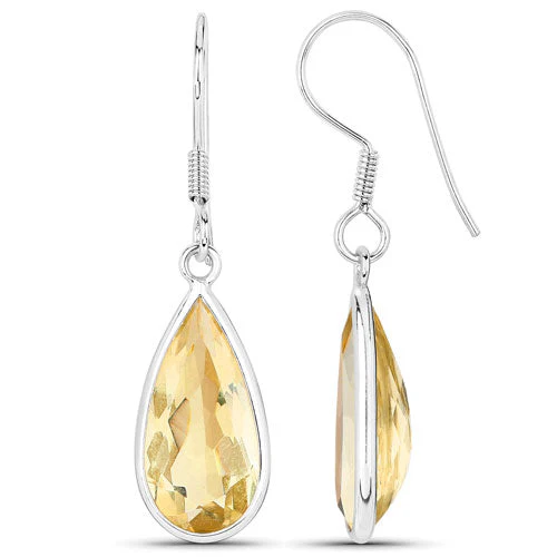 10.04 Carat Genuine Citrine .925 Sterling Silver Earrings - Image 2