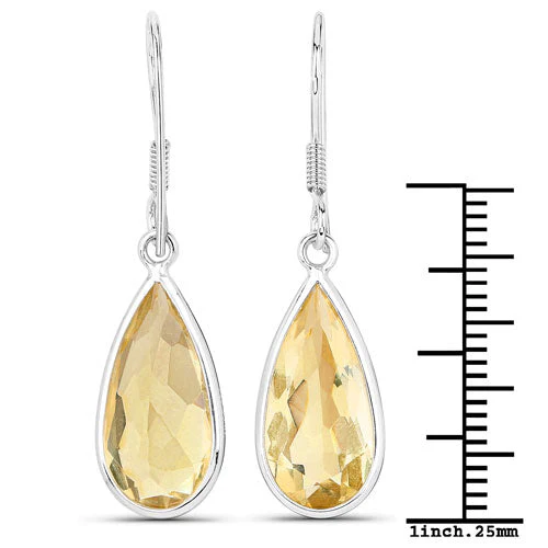 10.04 Carat Genuine Citrine .925 Sterling Silver Earrings - Image 3