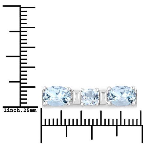 10.06 Carat Genuine Aquamarine .925 Sterling Silver Bracelet - Image 6