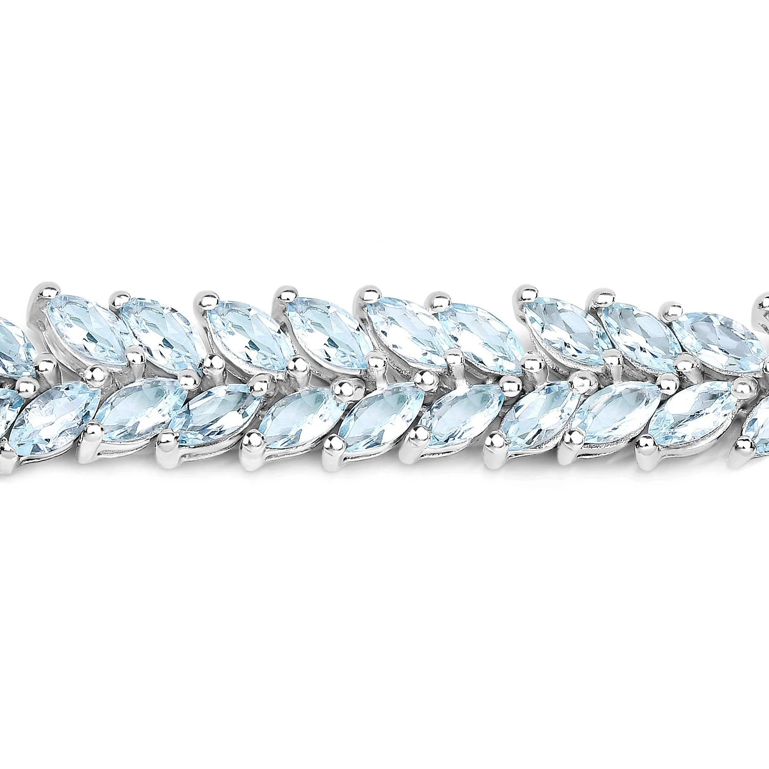 10.12 Carat Genuine Aquamarine .925 Sterling Silver Bracelet - Image 2