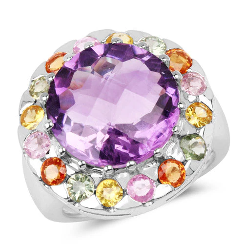 10.16 Carat Genuine Multi Stone .925 Sterling Silver Ring - Image 4
