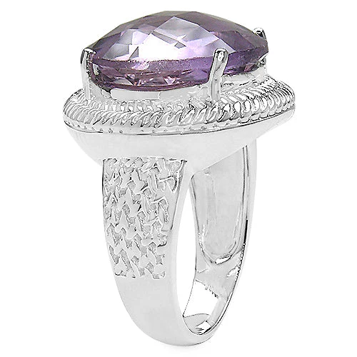 10.22 Carat Genuine Amethyst .925 Sterling Silver Ring - Image 6