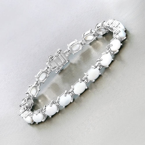 10.26 Carat Genuine Opal .925 Sterling Silver Bracelet - Image 8