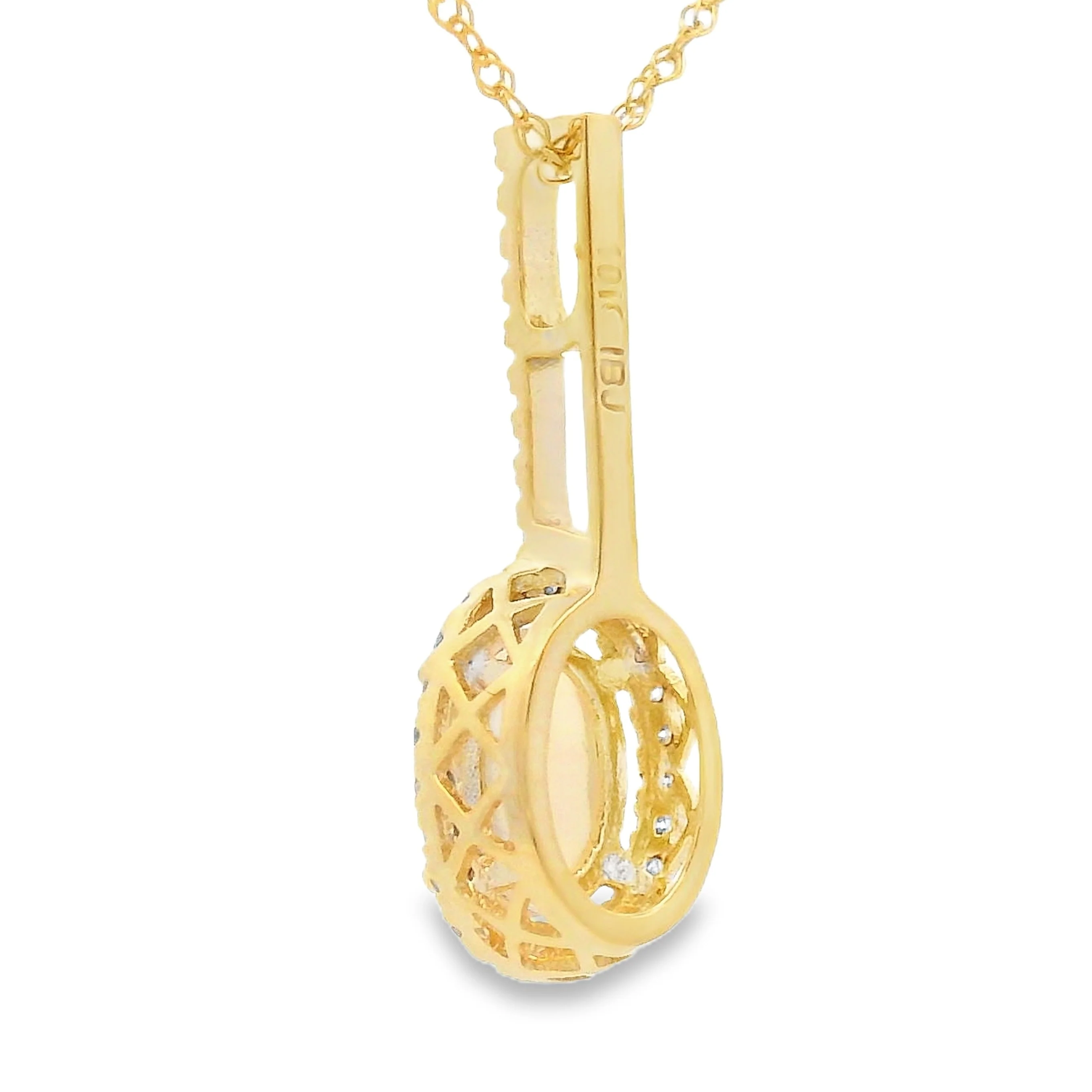.10ct Opal Diamond Fashion Pendants 10KT Yellow Gold - Image 2