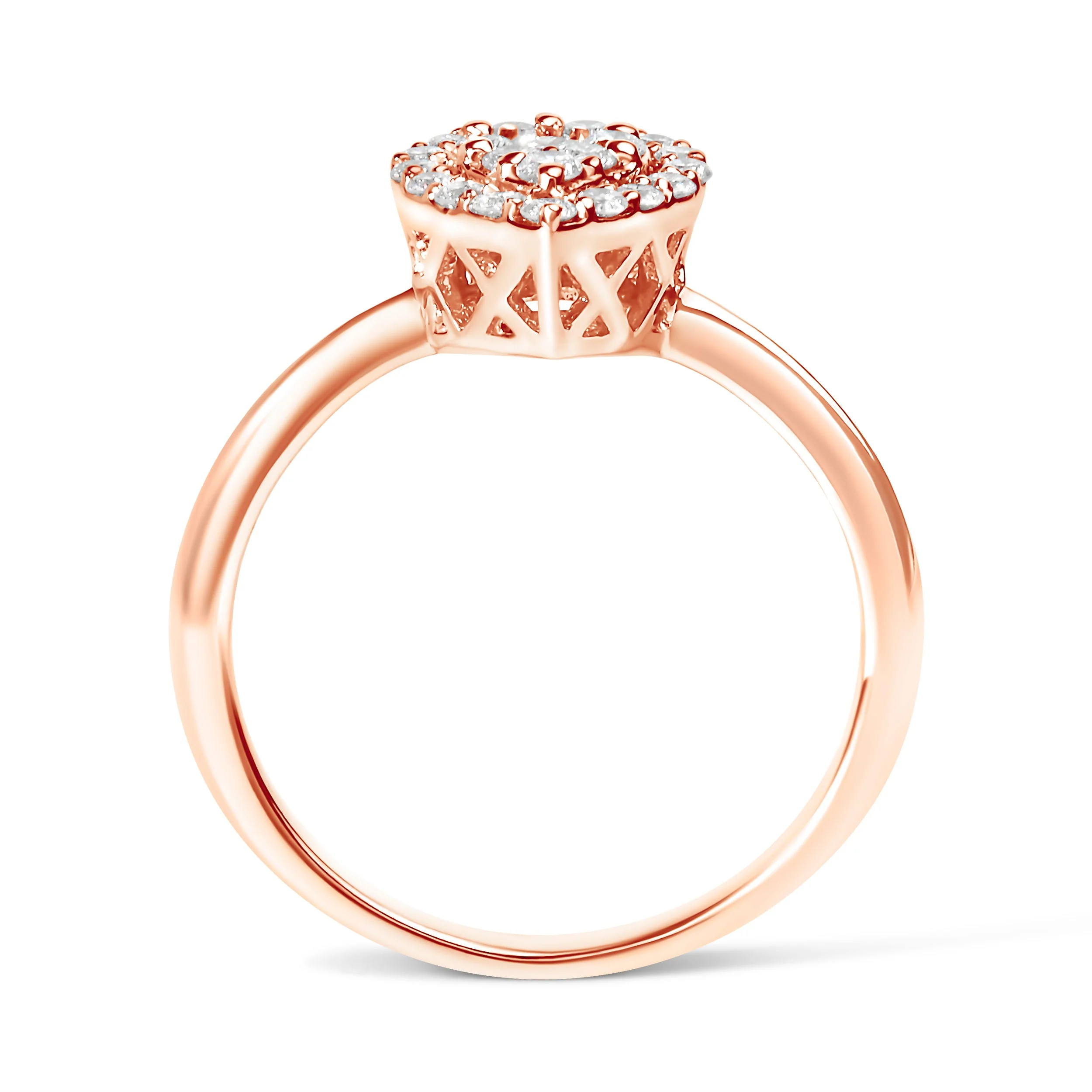 10K Rose Gold 3/8 Cttw Round-Cut Diamond Pear Promise Ring (I-J Color, I2-I3 Clarity) - Size 7 - Image 10