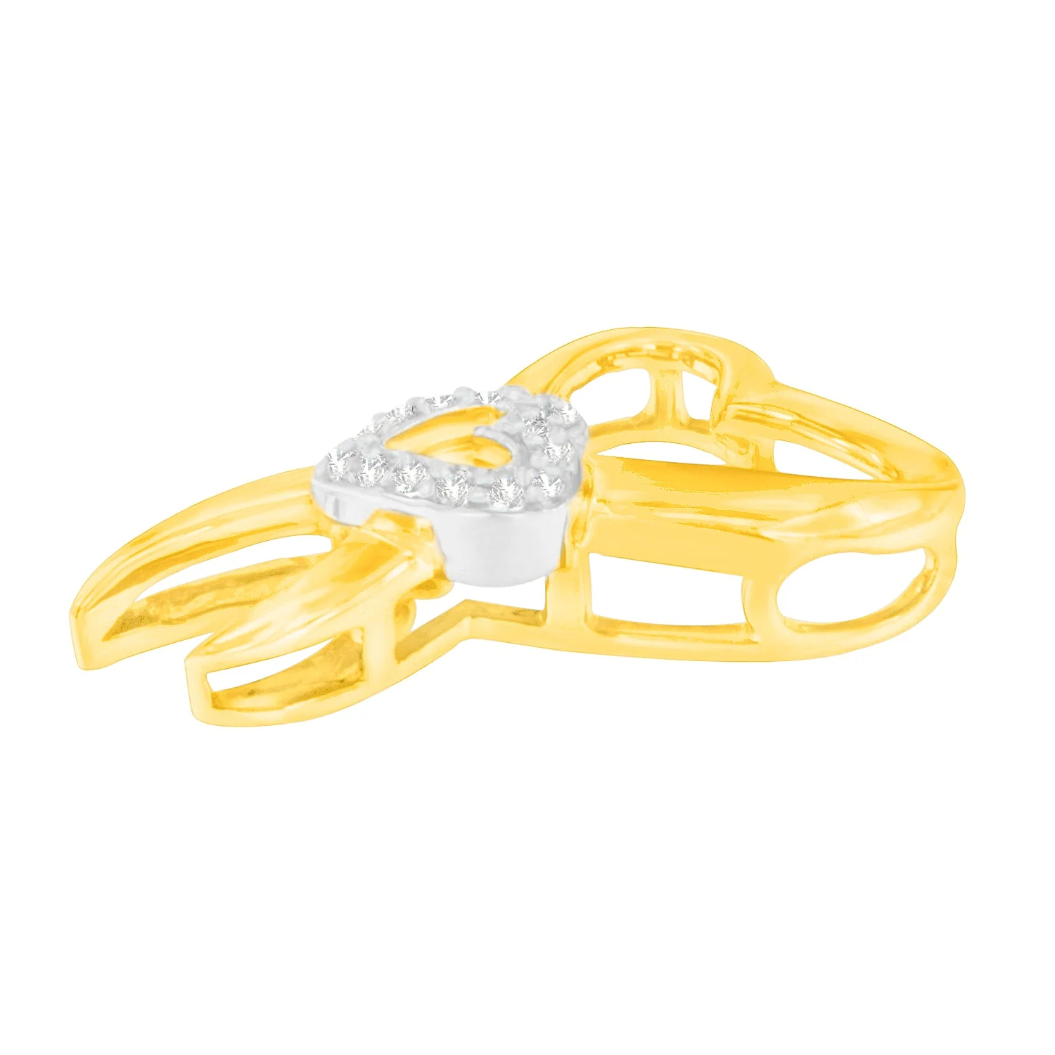 10K Two-Tone Gold 1/10 cttw Diamond Heart Pendant Necklace (H-I, I1-I2) - Image 3