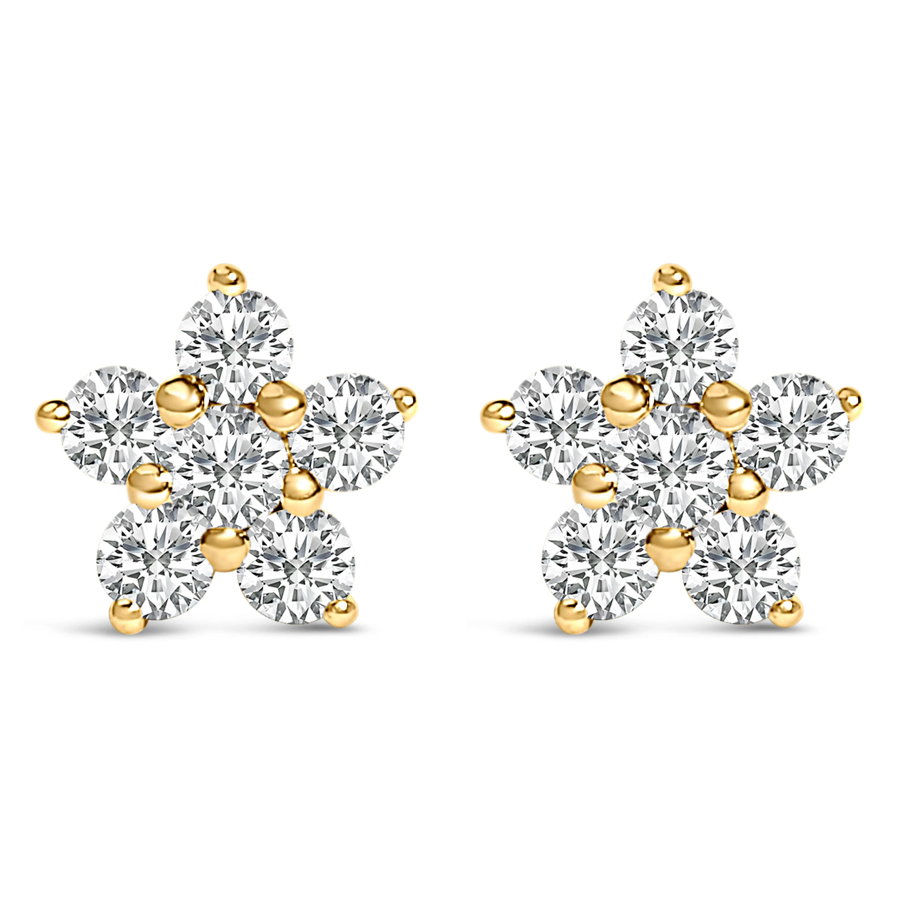 10K White Gold 1/2 Cttw Lab Grown Diamond Star Stud Earrings - Image 4