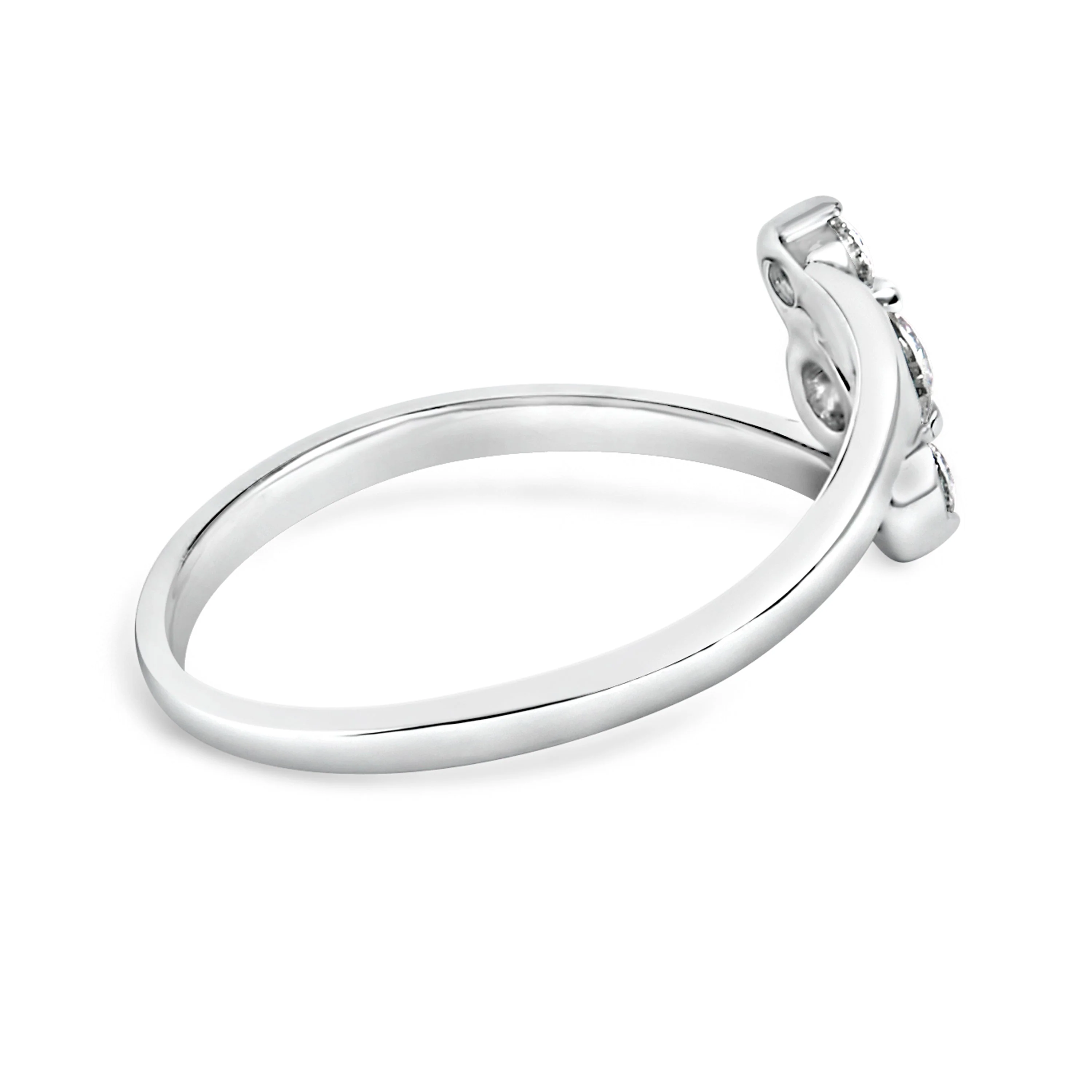 10K White Gold 1/4 Cttw Lab Grown Diamond Vertical Three Stone Ring - Image 2