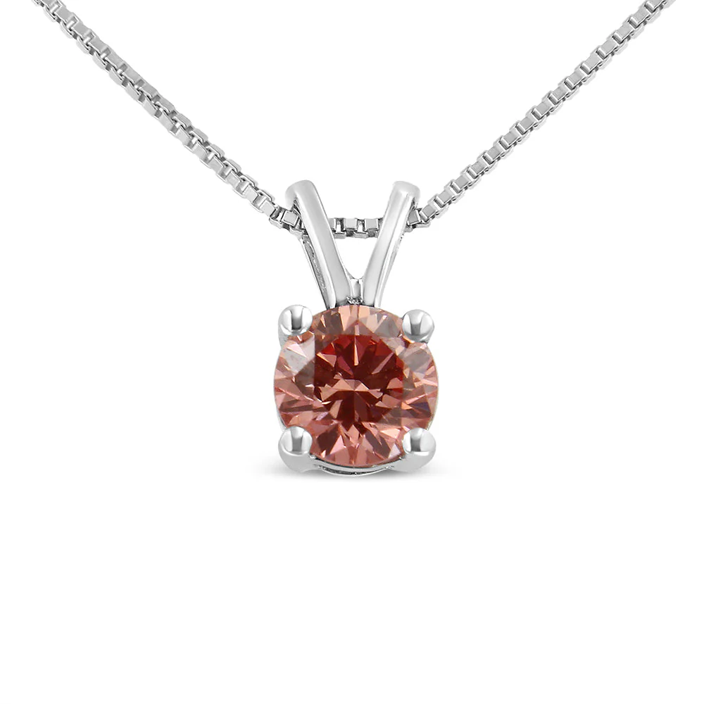 10K White Gold 1/4 Cttw Round Brilliant Cut Lab Grown Blue Diamond 4-Prong Solitaire Pendant Necklace (Blue Color, VS2-SI1 Clarity) - 18" - Image 5