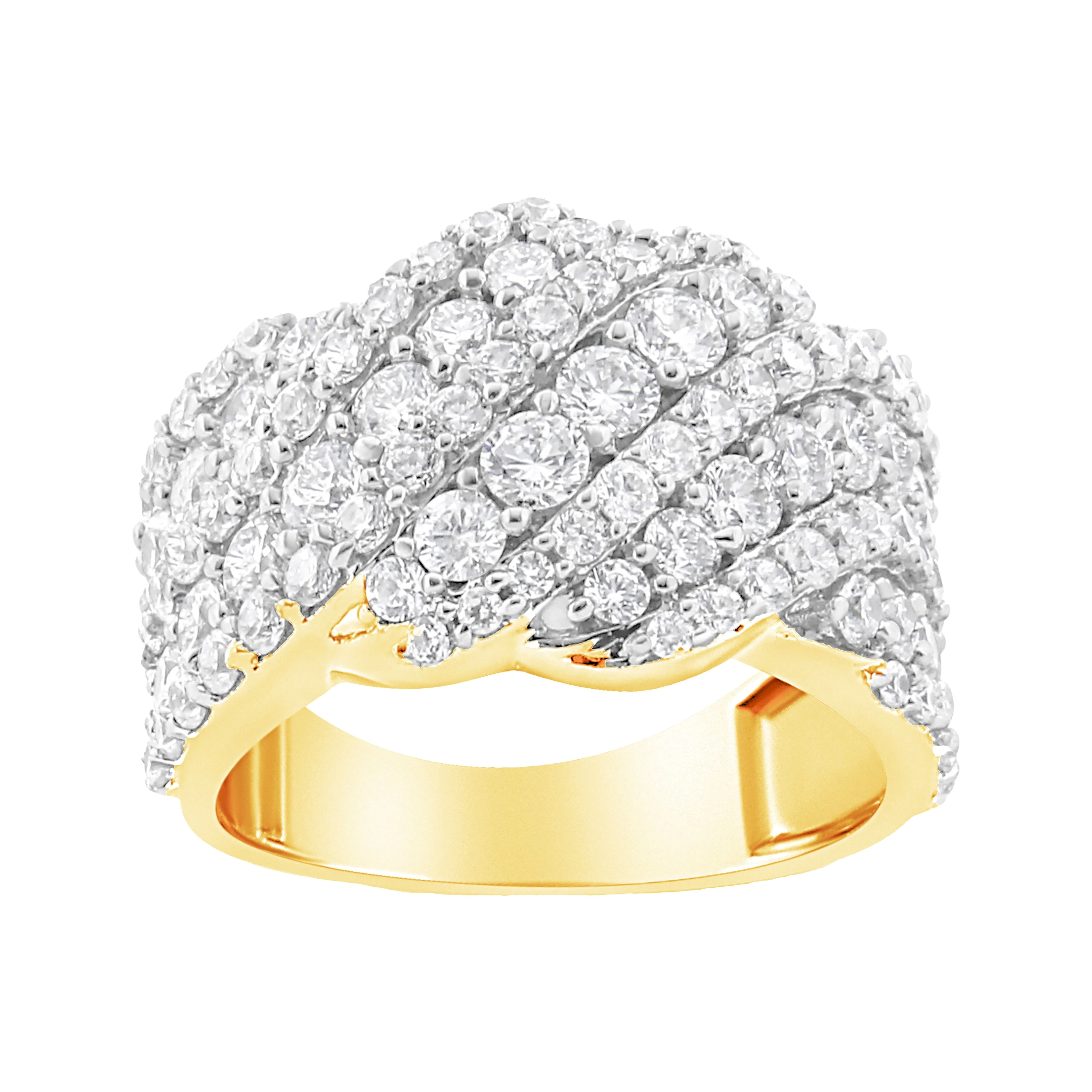 10K White Gold 3.00 Cttw Diamond Multi Row Cluster Band Ring (I-J Color, I3 Clarity) - Size 7 - Image 8