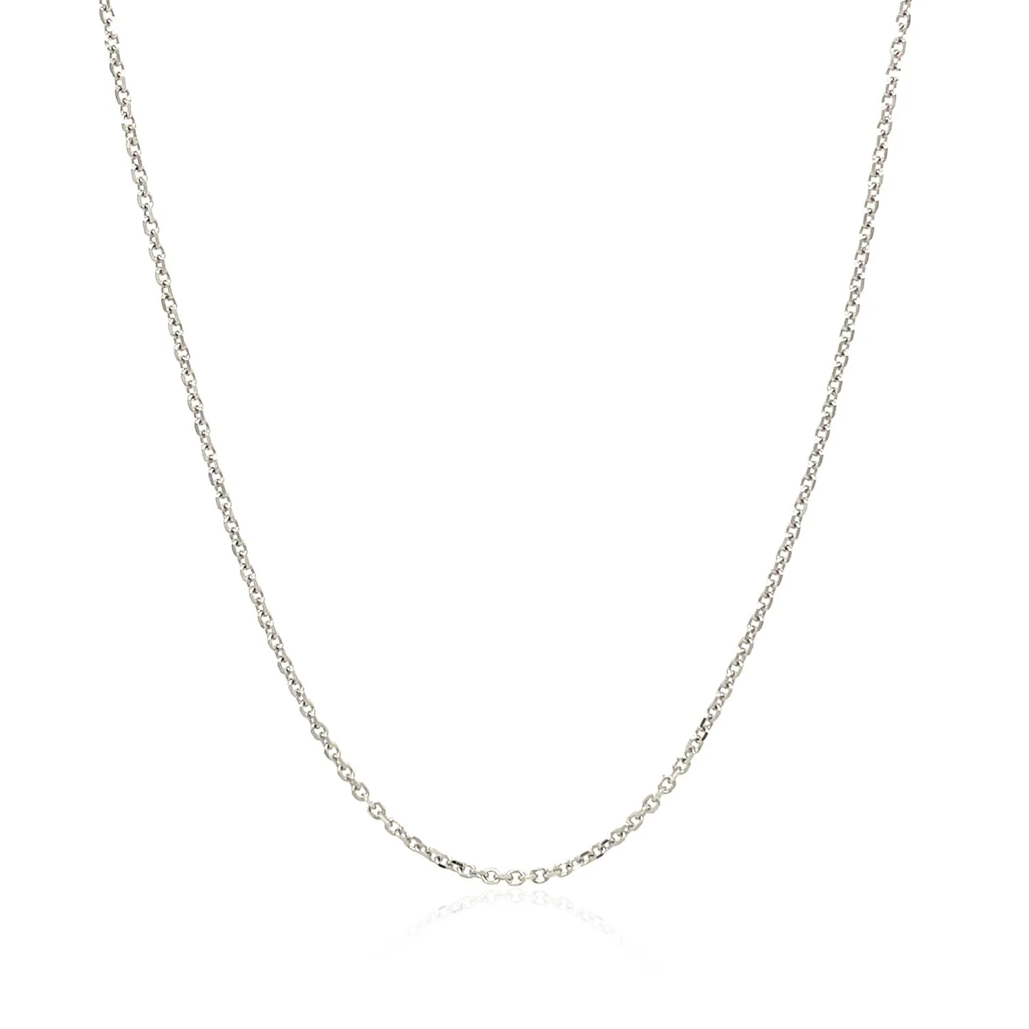 10k White Gold Cable Chain 1.1mm - Image 8