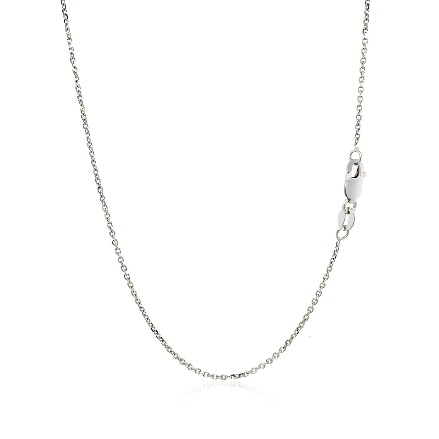 10k White Gold Cable Chain 1.1mm - Image 9