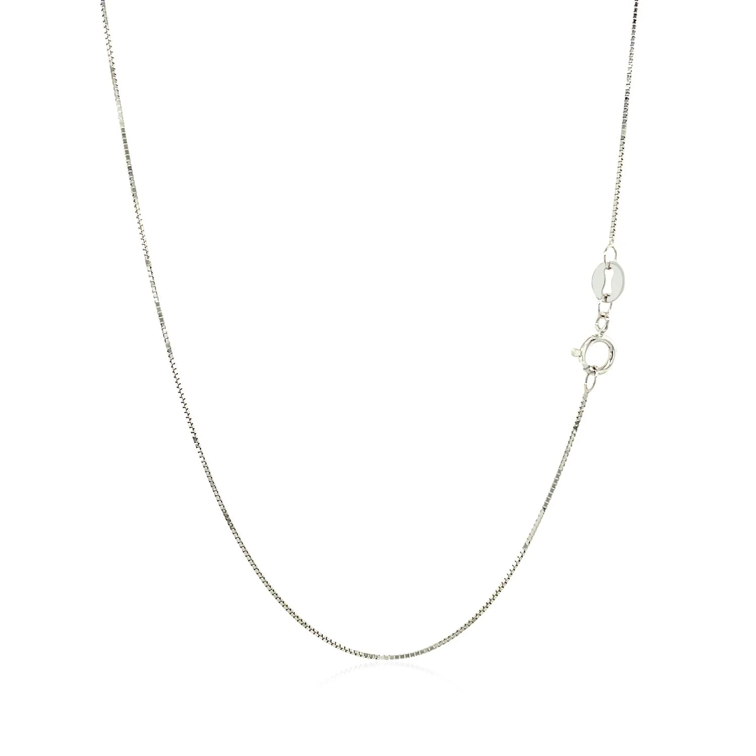 10k White Gold Classic Box Chain 0.6mm - Image 9