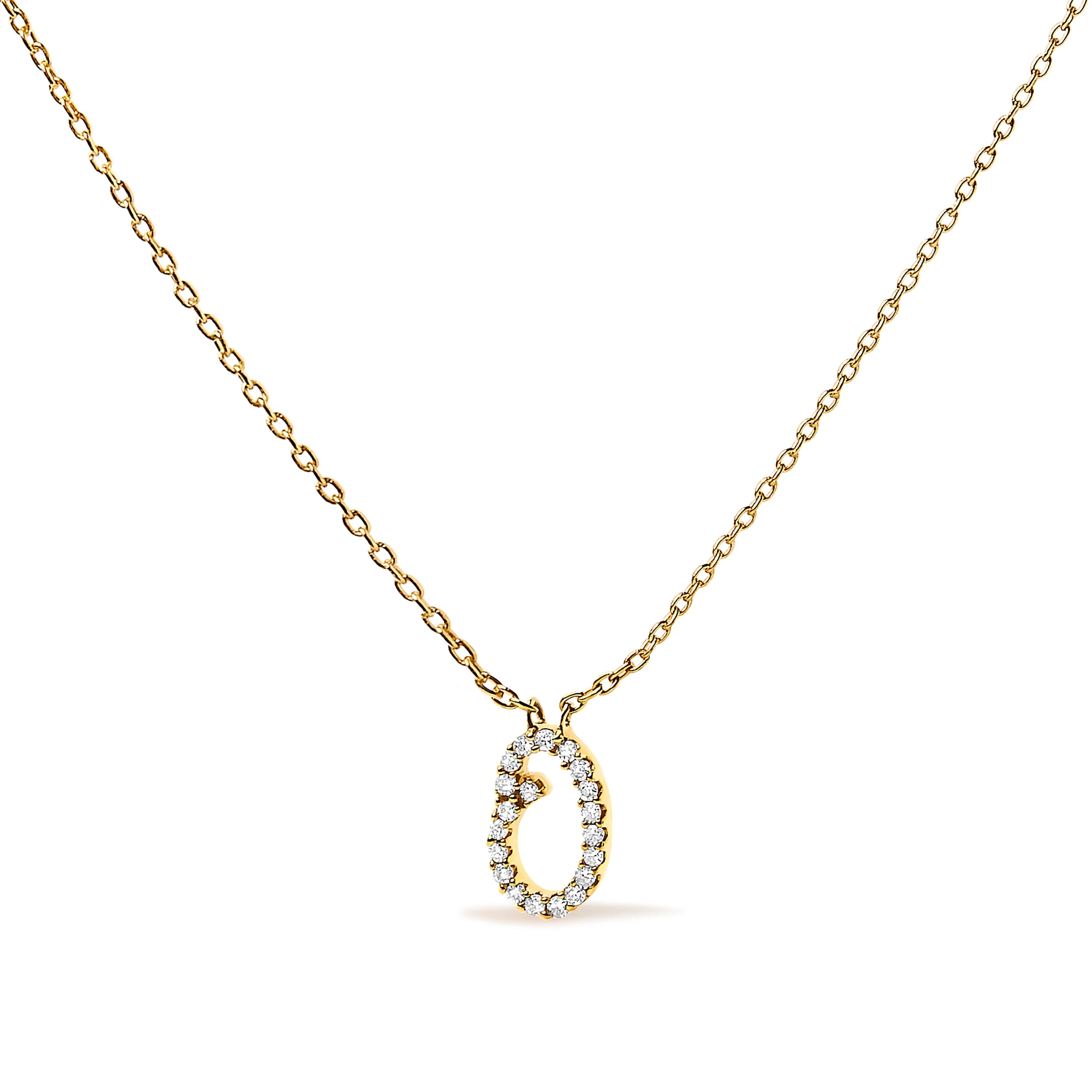 10K White Gold Diamond Accent "A" Initial Script Style Pendant Necklace - Image 43