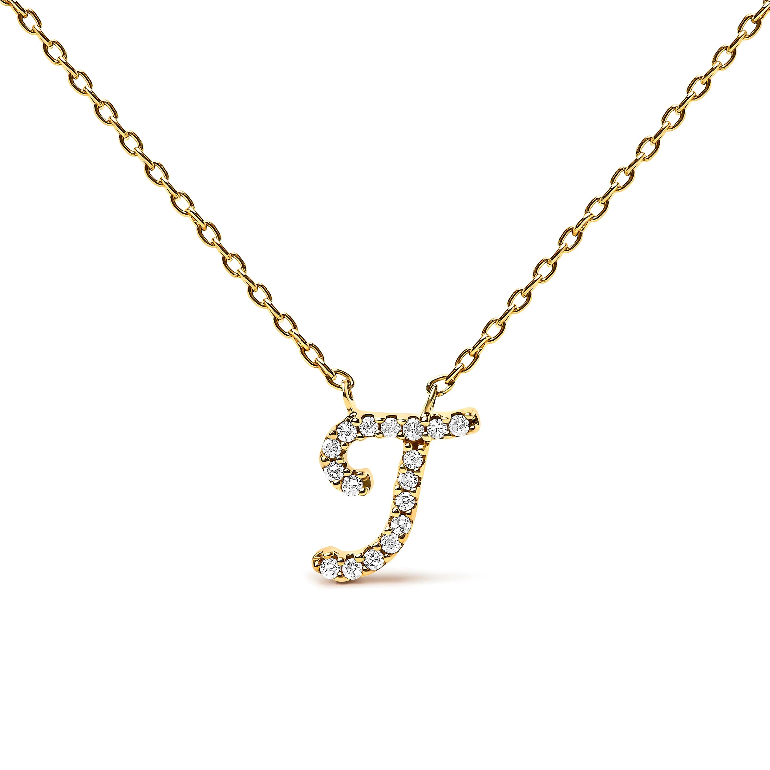 10K White Gold Diamond Accent "A" Initial Script Style Pendant Necklace - Image 48