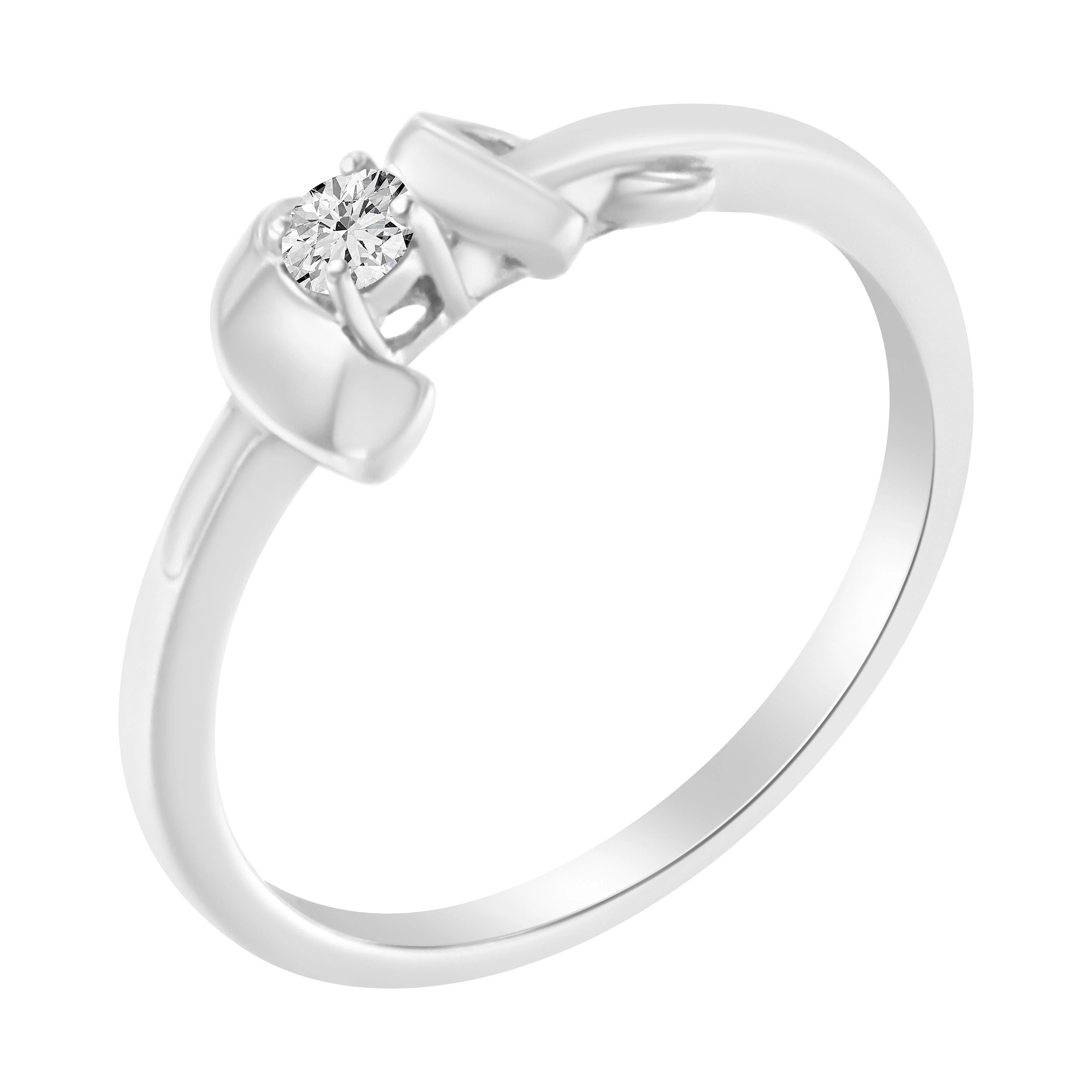 10K White Gold Diamond Promise Ring (1/10 Cttw, H-I Color, SI2-I1 Clarity) - Size 6 - Image 3