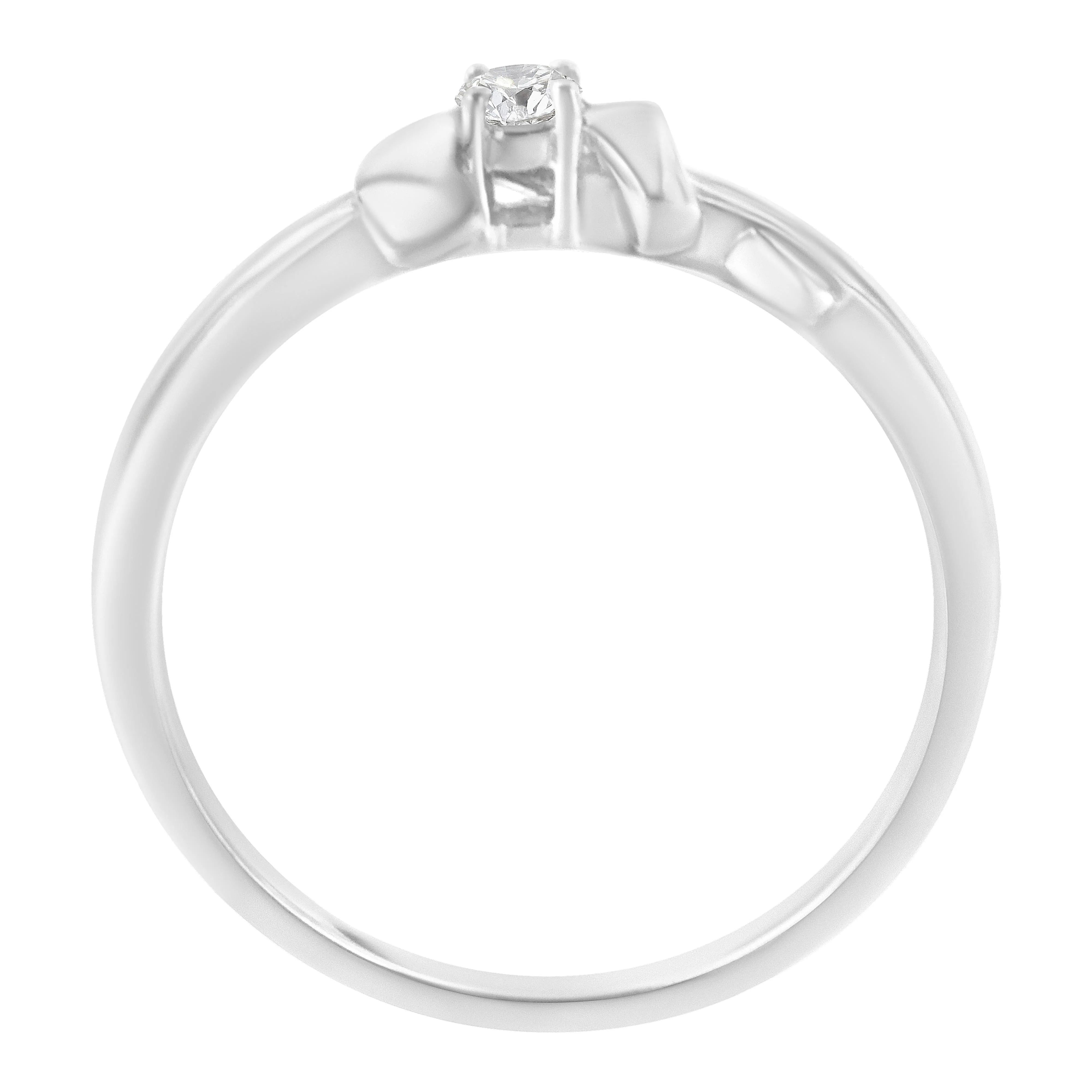 10K White Gold Diamond Promise Ring (1/10 Cttw, H-I Color, SI2-I1 Clarity) - Size 6 - Image 4