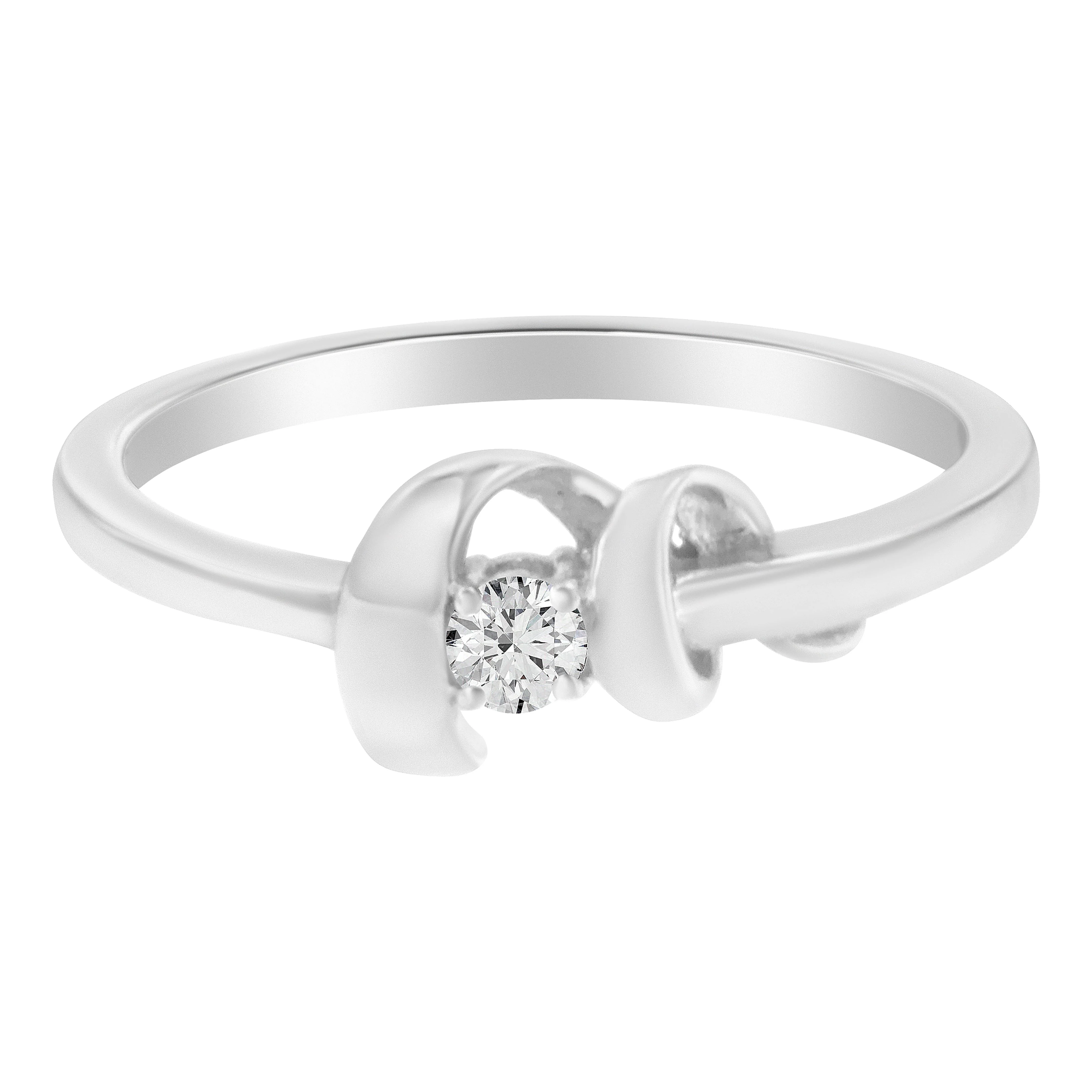 10K White Gold Diamond Promise Ring (1/10 Cttw, H-I Color, SI2-I1 Clarity) - Size 6 - Image 6
