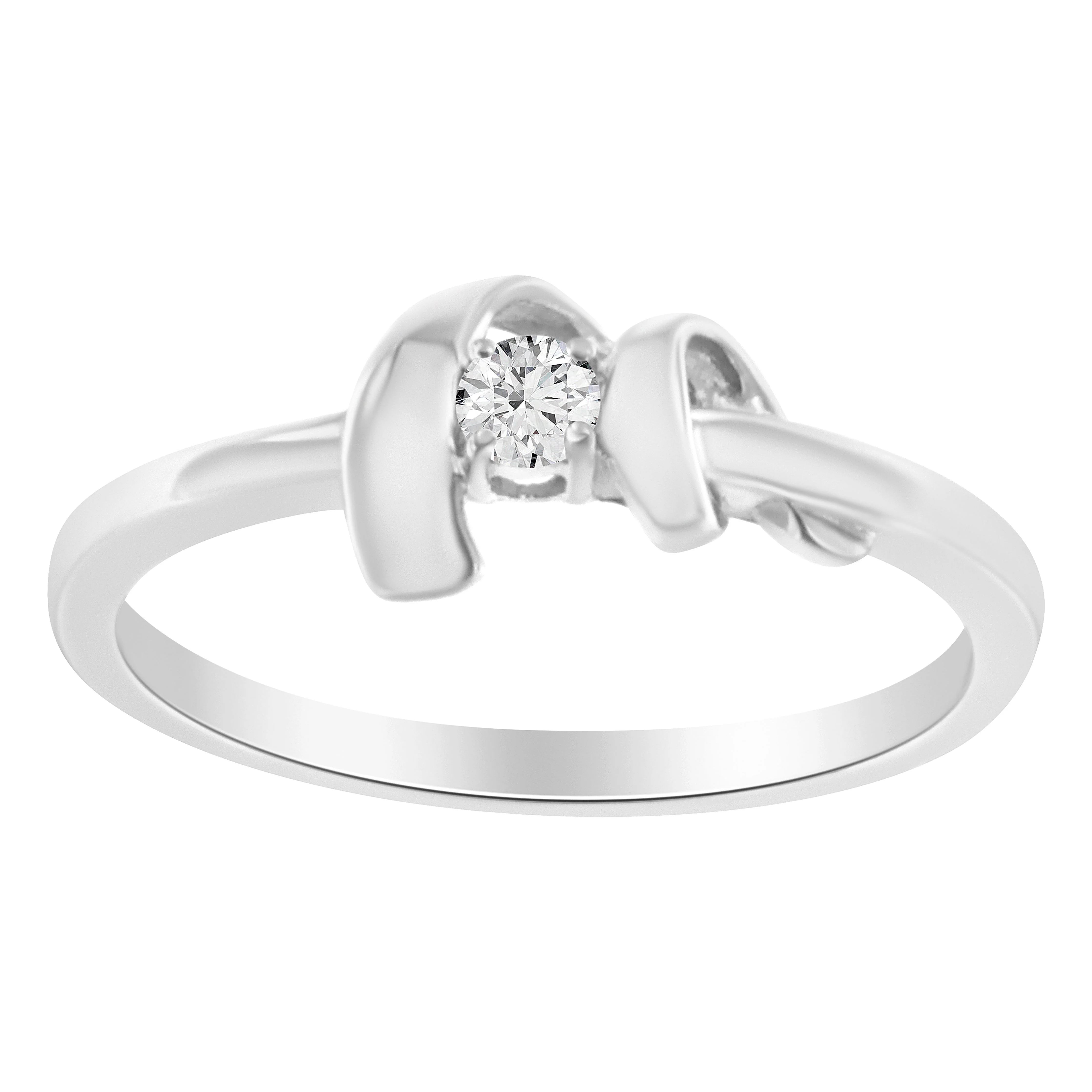 10K White Gold Diamond Promise Ring (1/10 Cttw, H-I Color, SI2-I1 Clarity) - Size 6 - Image 7