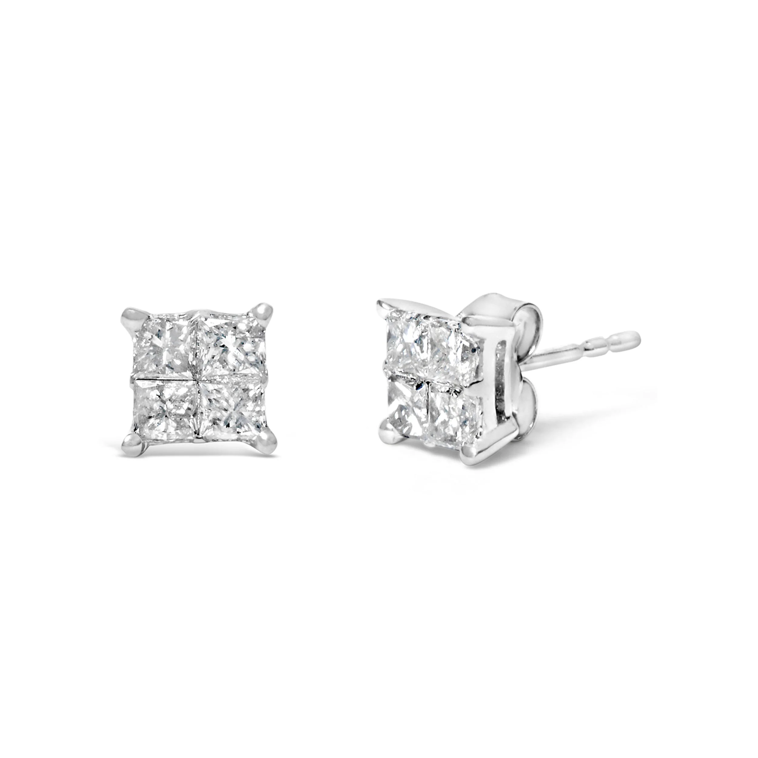 10K White Gold Diamond Stud Earrings (3/4 cttw, H-I Color, SI2-I1 Clarity) - Image 6