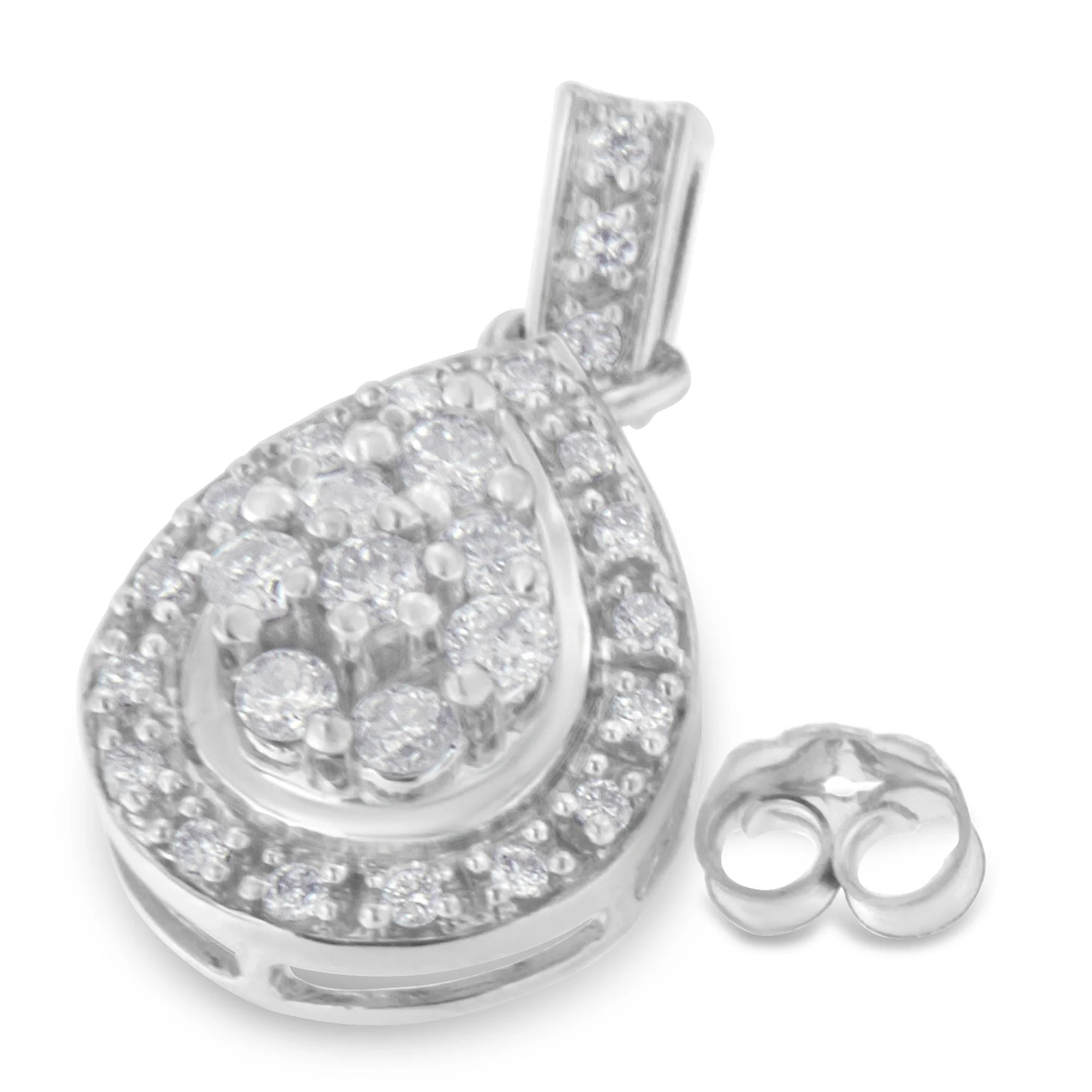 10k White Gold Round Cut Diamond Earrings (0.75 cttw, H-I Color, I1-I2 Clarity) - Image 8