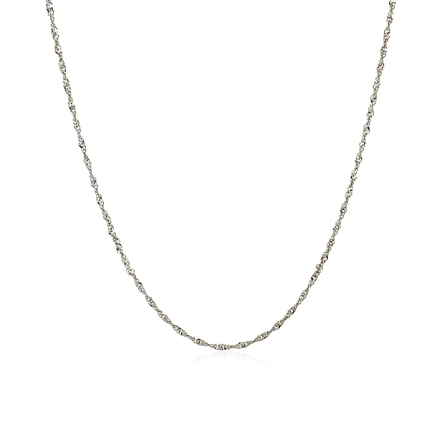 10k White Gold Singapore Chain 1.0mm - Image 2