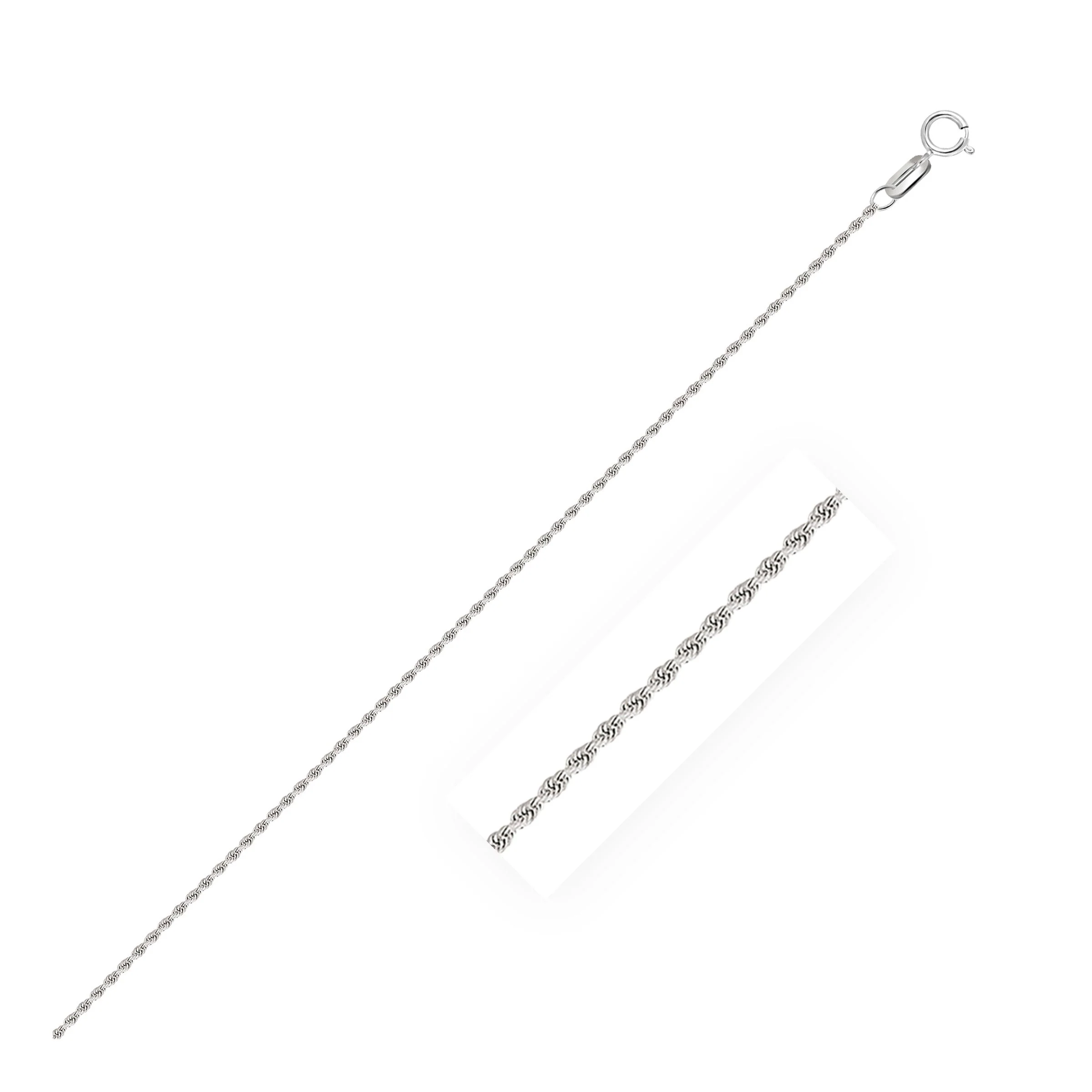 10k White Gold Solid Diamond Cut Rope Chain 1.4mm - Image 4