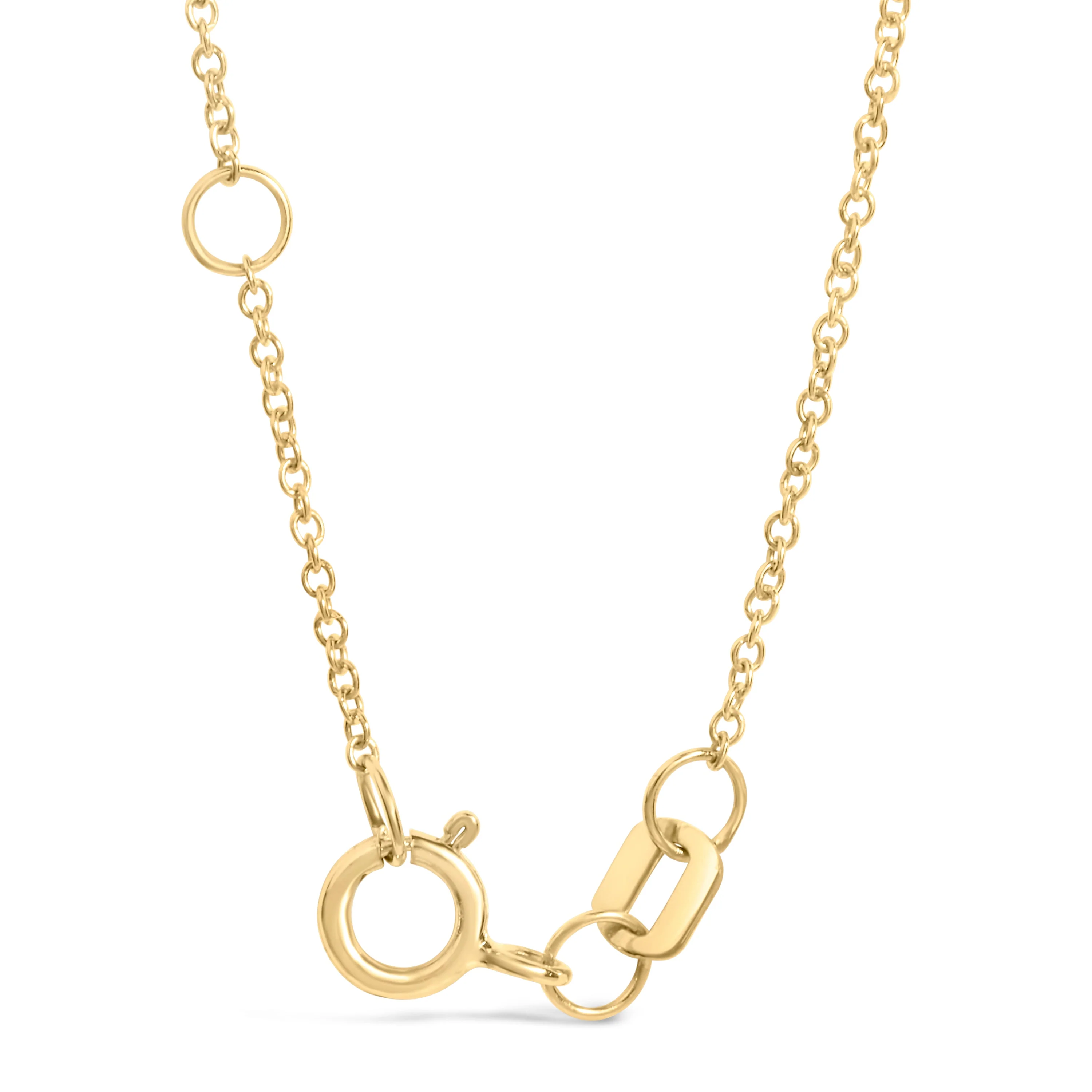 10K Yellow Gold 1/10 Cttw Diamond Paperclip Charm Adjustable Link Bracelet  (I-J Color, I1-I2 Clarity) - 7.25 Inch - Image 2