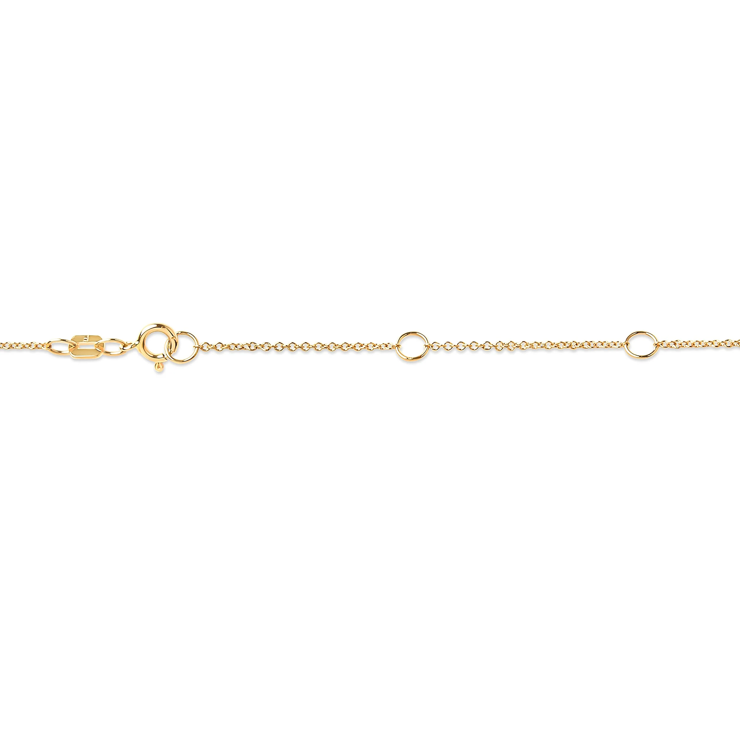 10K Yellow Gold 1/2 Carat Round Brilliant-Cut Diamond Modern Bezel-Set Solitaire 16"-18" Pendant Necklace (H-I Color, SI2-I1 Clarity) - Image 9