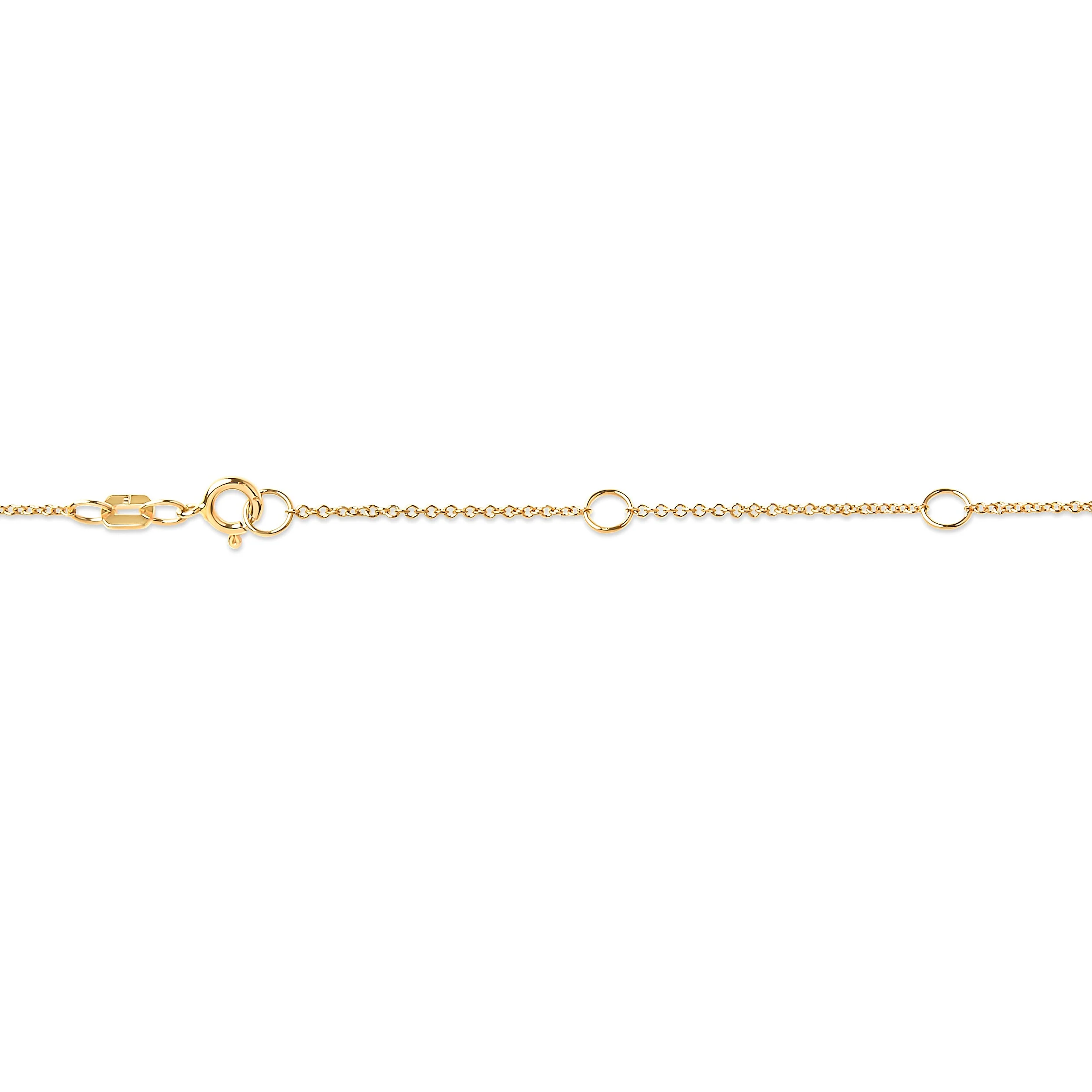 10K Yellow Gold 1/3 Carat Round Brilliant-Cut Diamond Modern Bezel-Set Solitaire 16"-18" Pendant Necklace (H-I Color, SI2-I1 Clarity) - Image 4