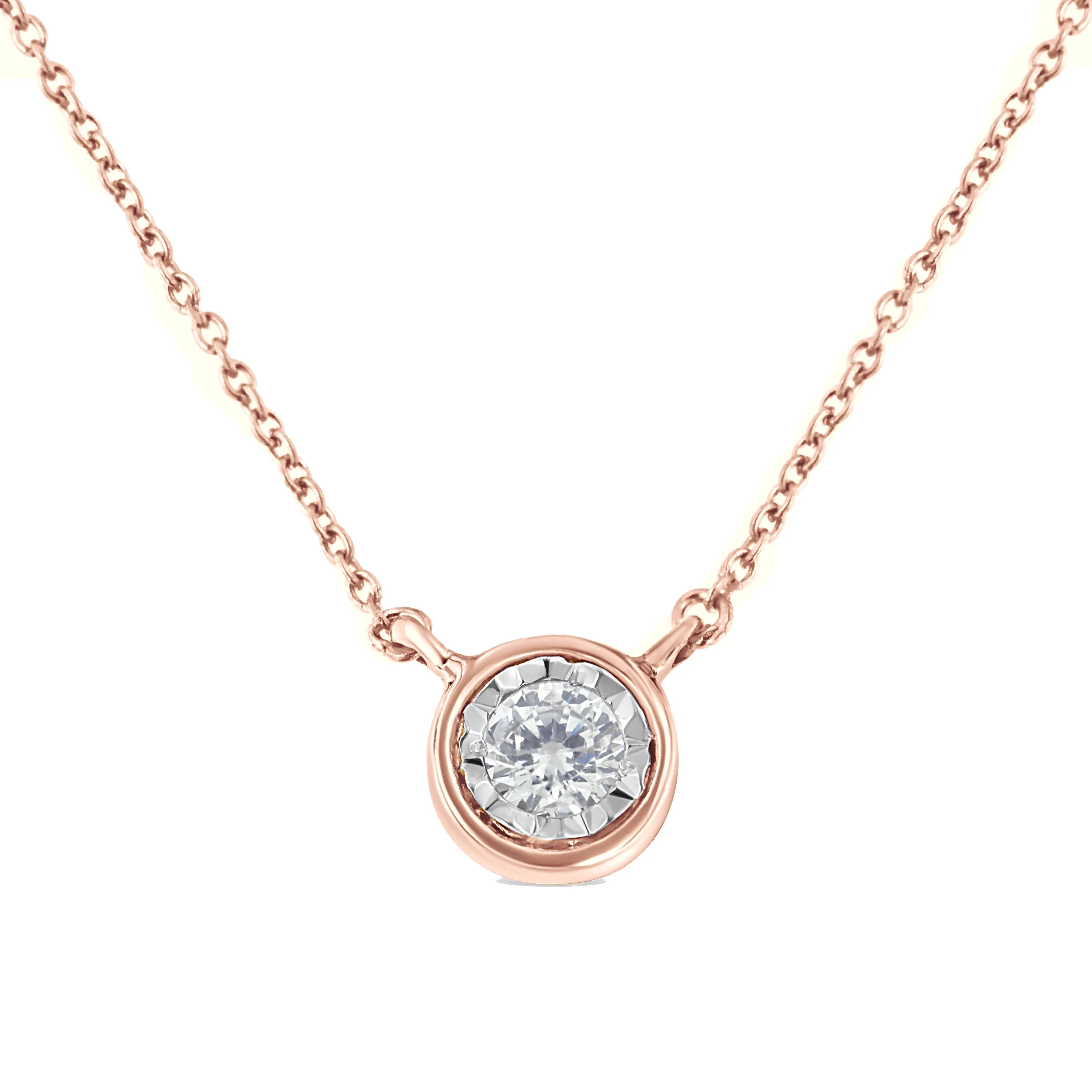 10K Yellow Gold 1/4 Cttw Round Brilliant-Cut Diamond Modern Bezel-Set Solitaire Pendant Necklace (J-K Color, I2-I3 Clarity) - 16" with 2" Extender - Image 6