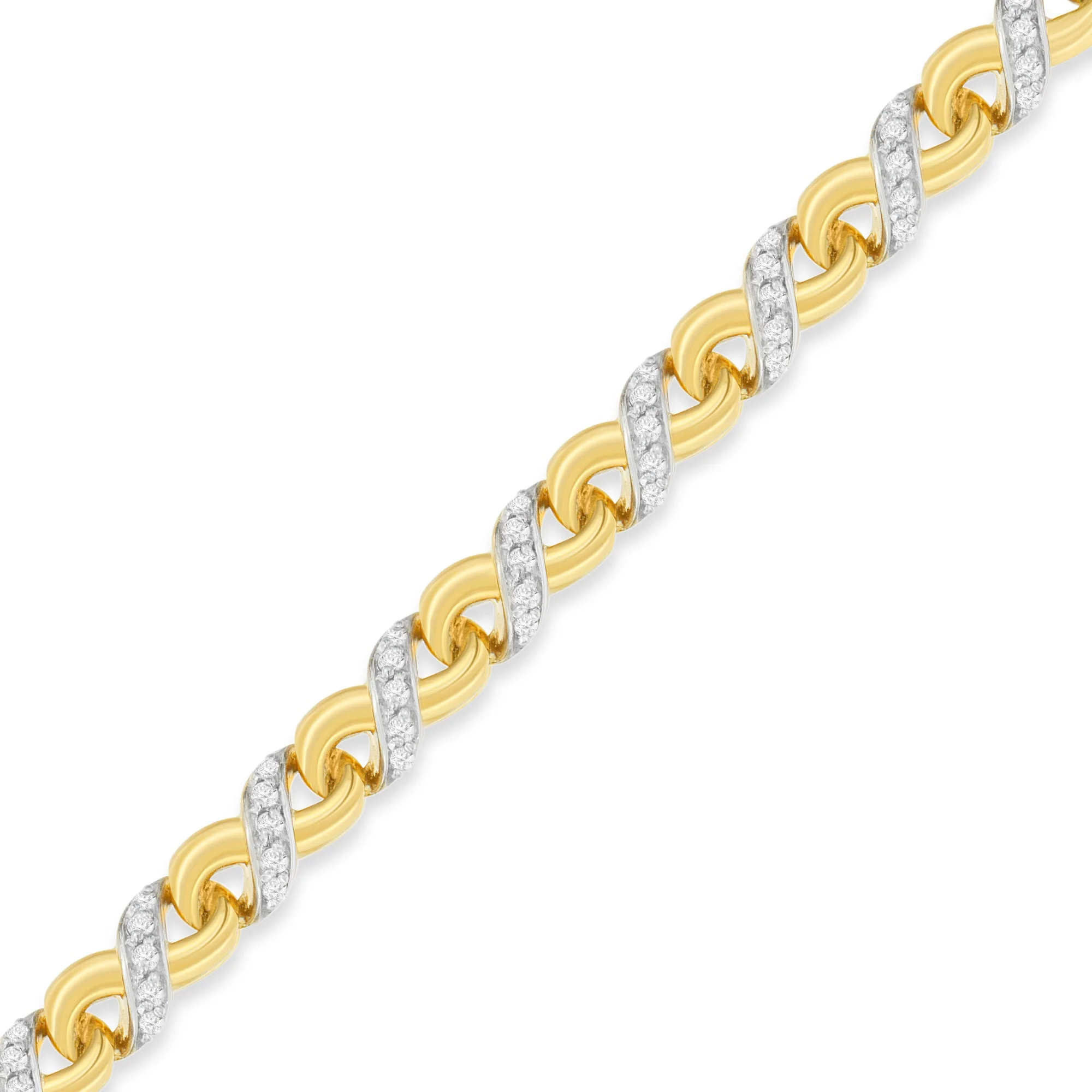10K Yellow Gold 1 cttw Diamond Riviera Statement Pendant Necklace (J-K, I2-I3) - Image 6