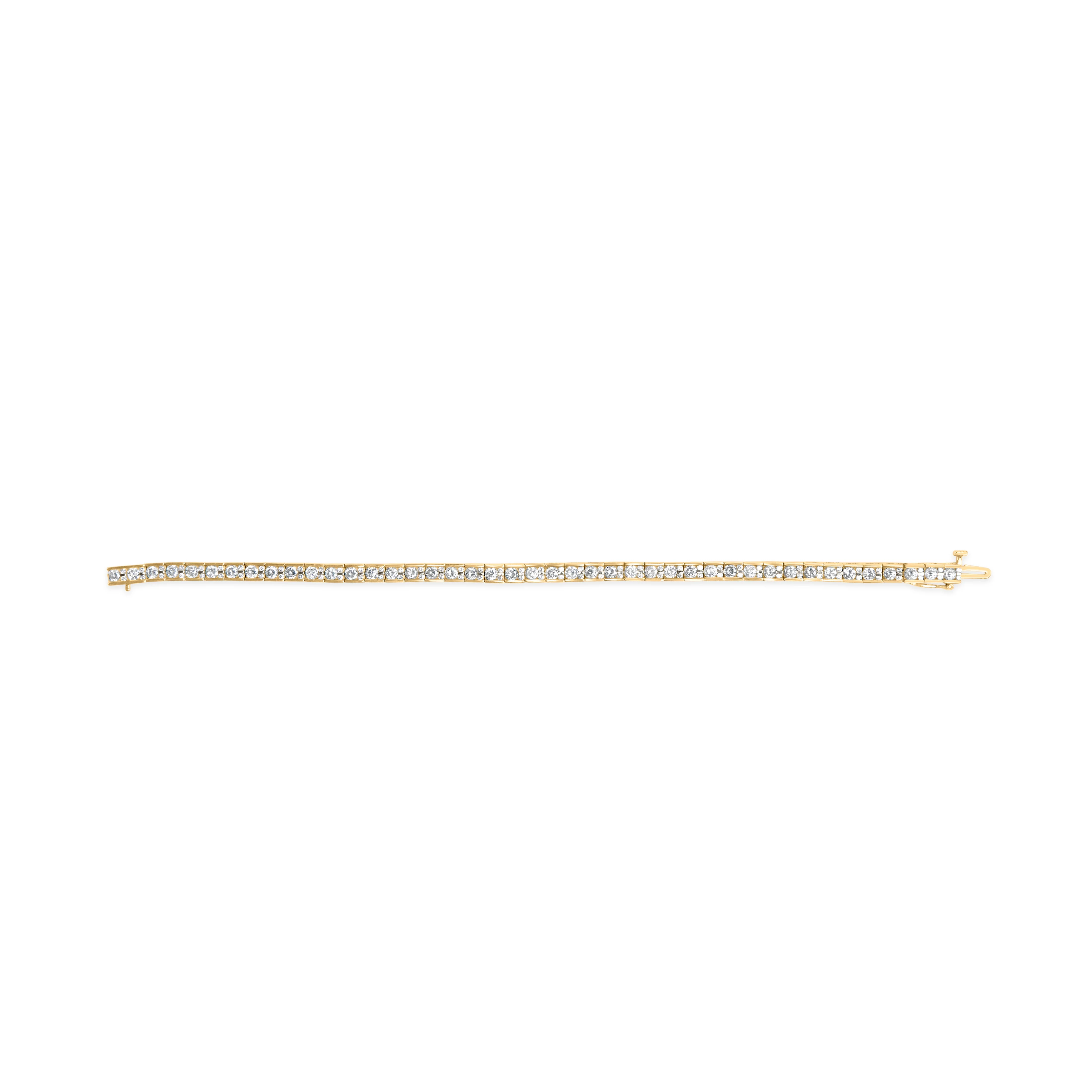 10K Yellow Gold 4.00 Cttw Channel Set Round Diamond Tennis 7" Bracelet (J-K Color, I1-I2 Clarity) - Image 4