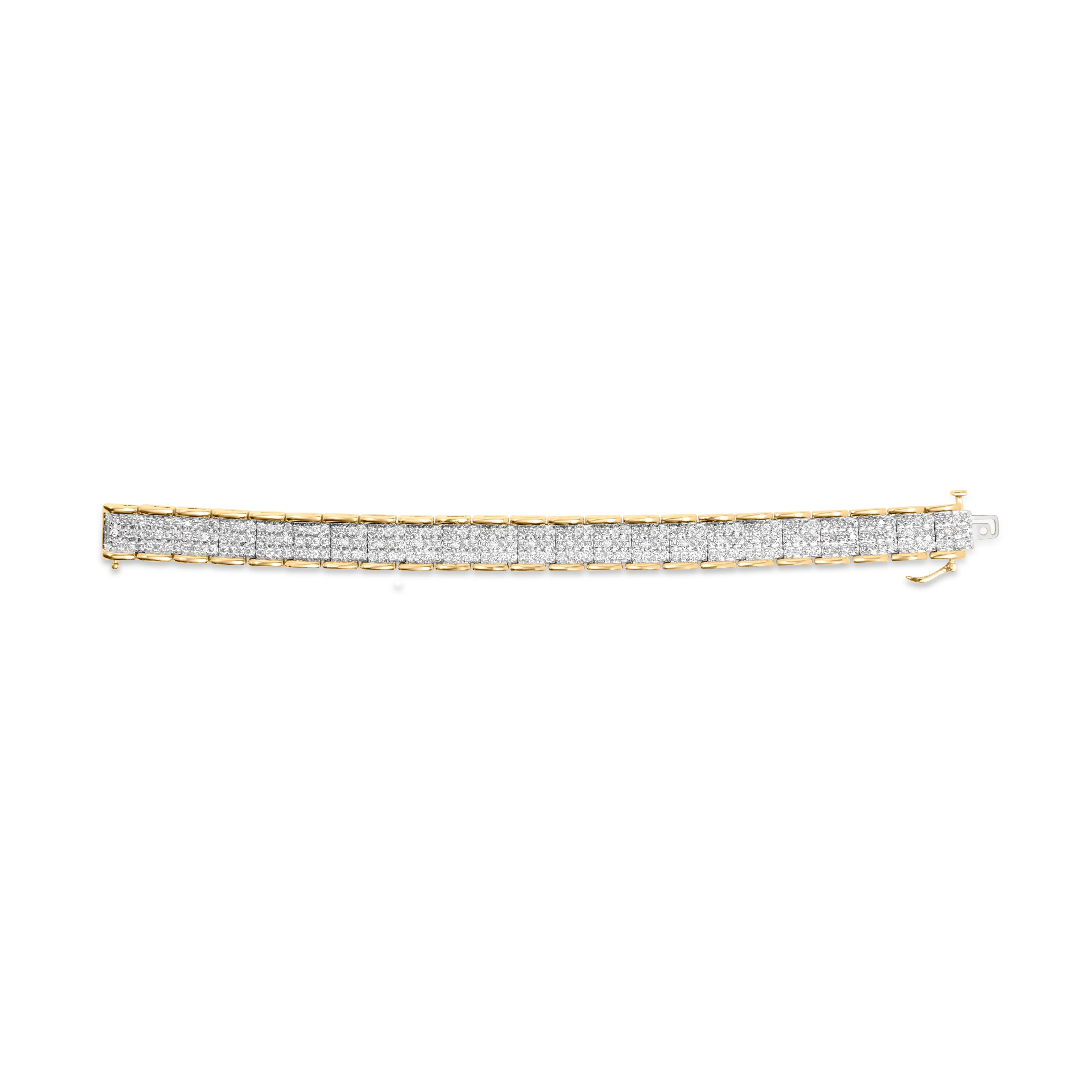 10K Yellow Gold 5.00 Cttw Round-Cut Diamond Link 7" Bracelet (J-K Color, I1-I2 Clarity) - Image 4